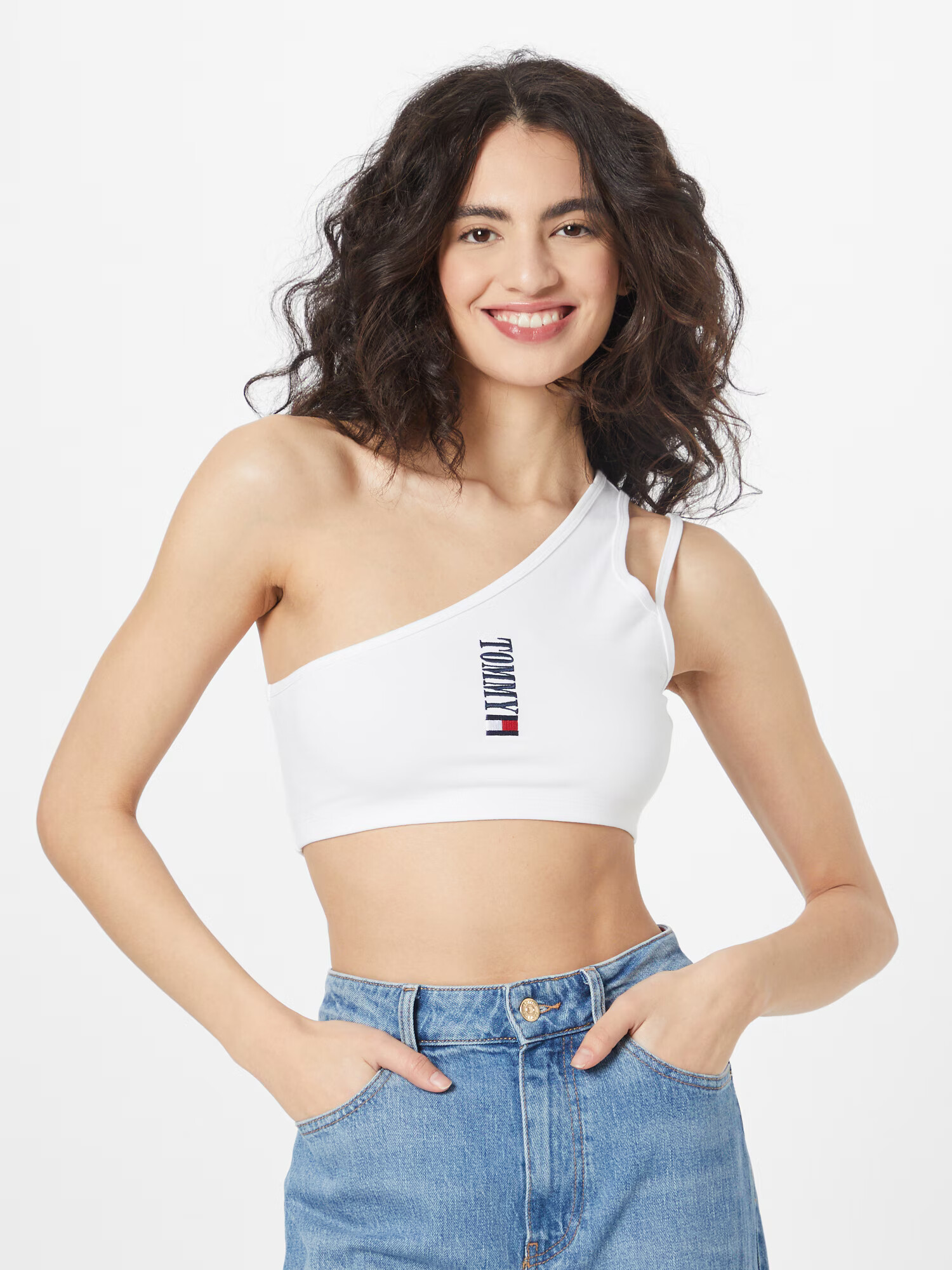 Tommy Jeans Top bleumarin / roșu / alb - Pled.ro