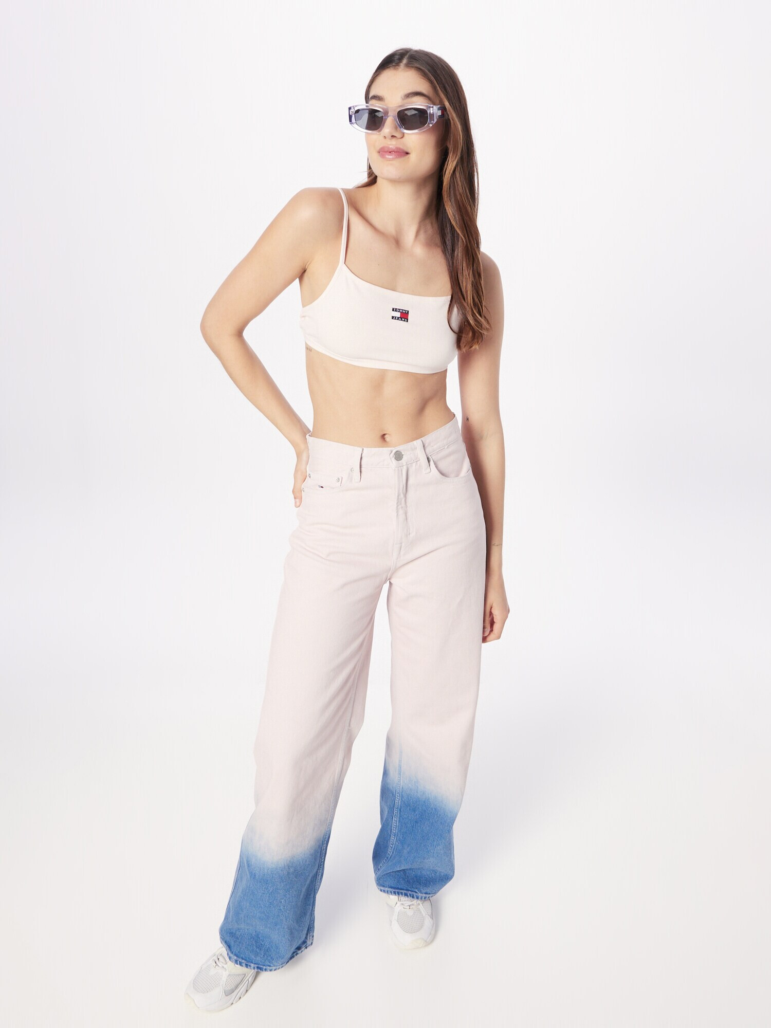 Tommy Jeans Top bleumarin / roz pastel / roșu / alb - Pled.ro