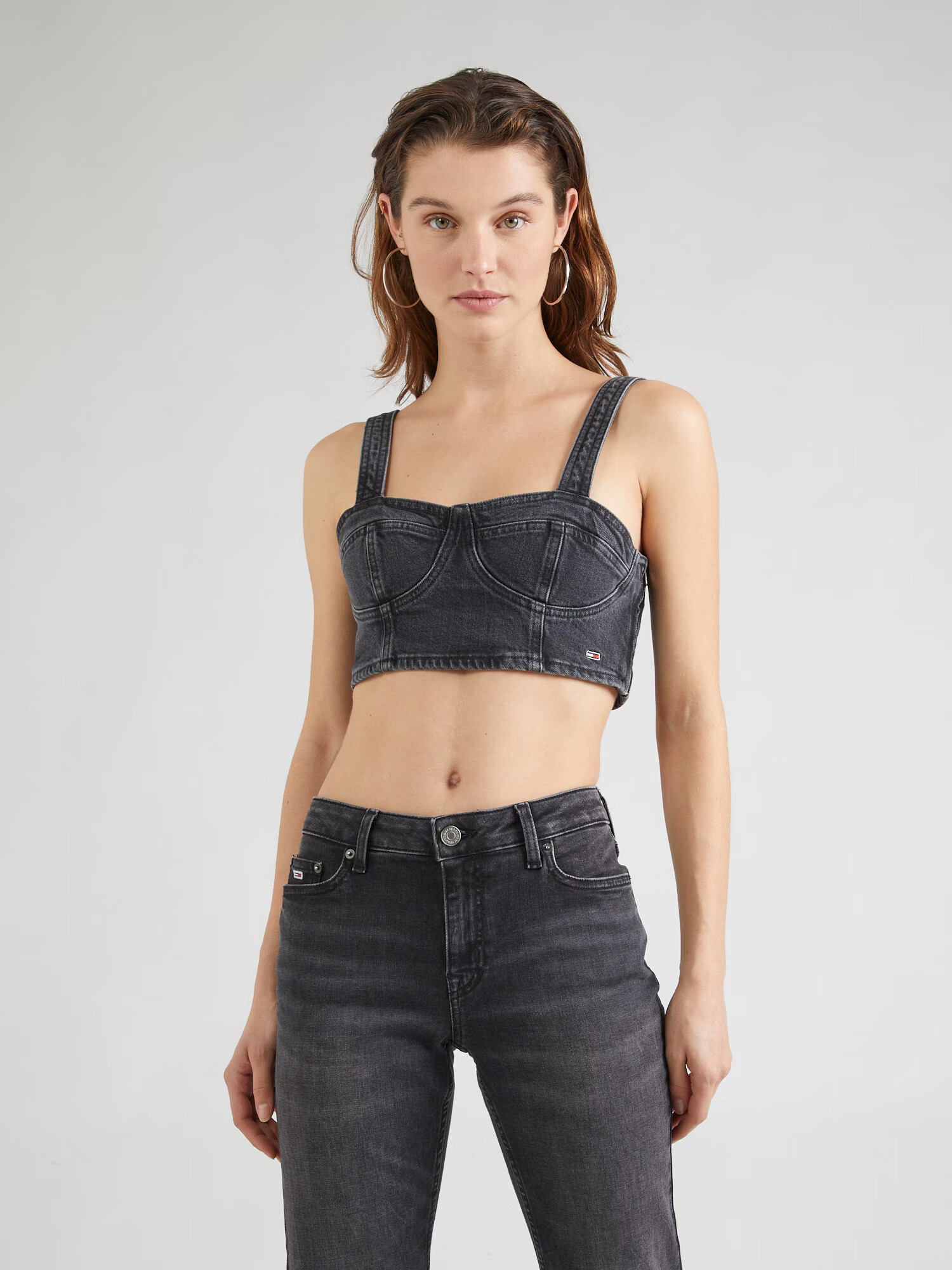 Tommy Jeans Top negru denim - Pled.ro