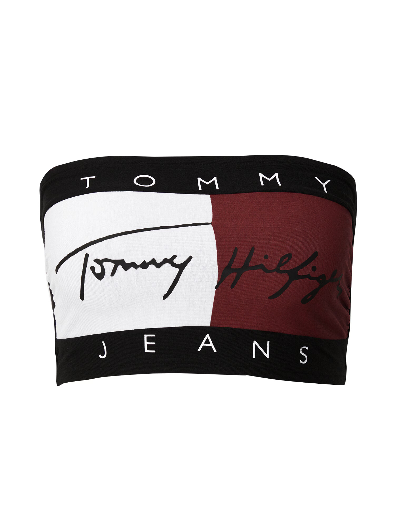 Tommy Jeans Top roșu bordeaux / negru / alb - Pled.ro