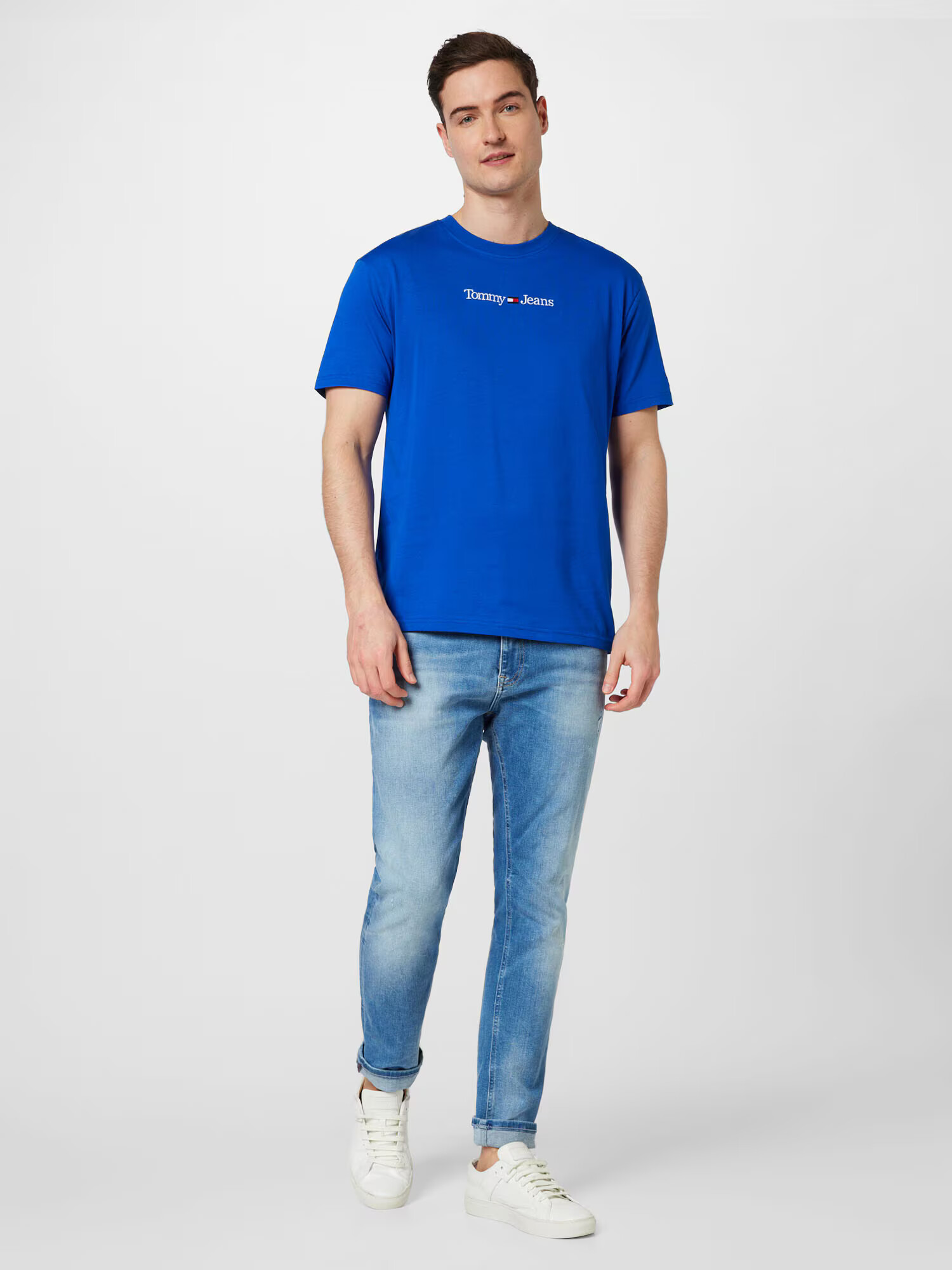 Tommy Jeans Tricou albastru / bleumarin / roșu / alb - Pled.ro