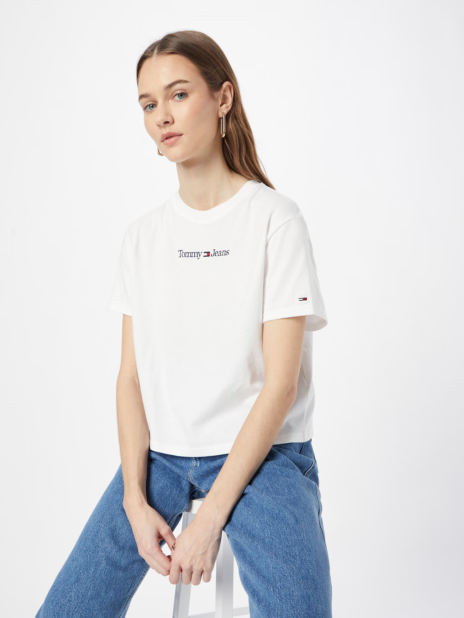 Tommy Jeans Tricou albastru închis / roșu / alb - Pled.ro