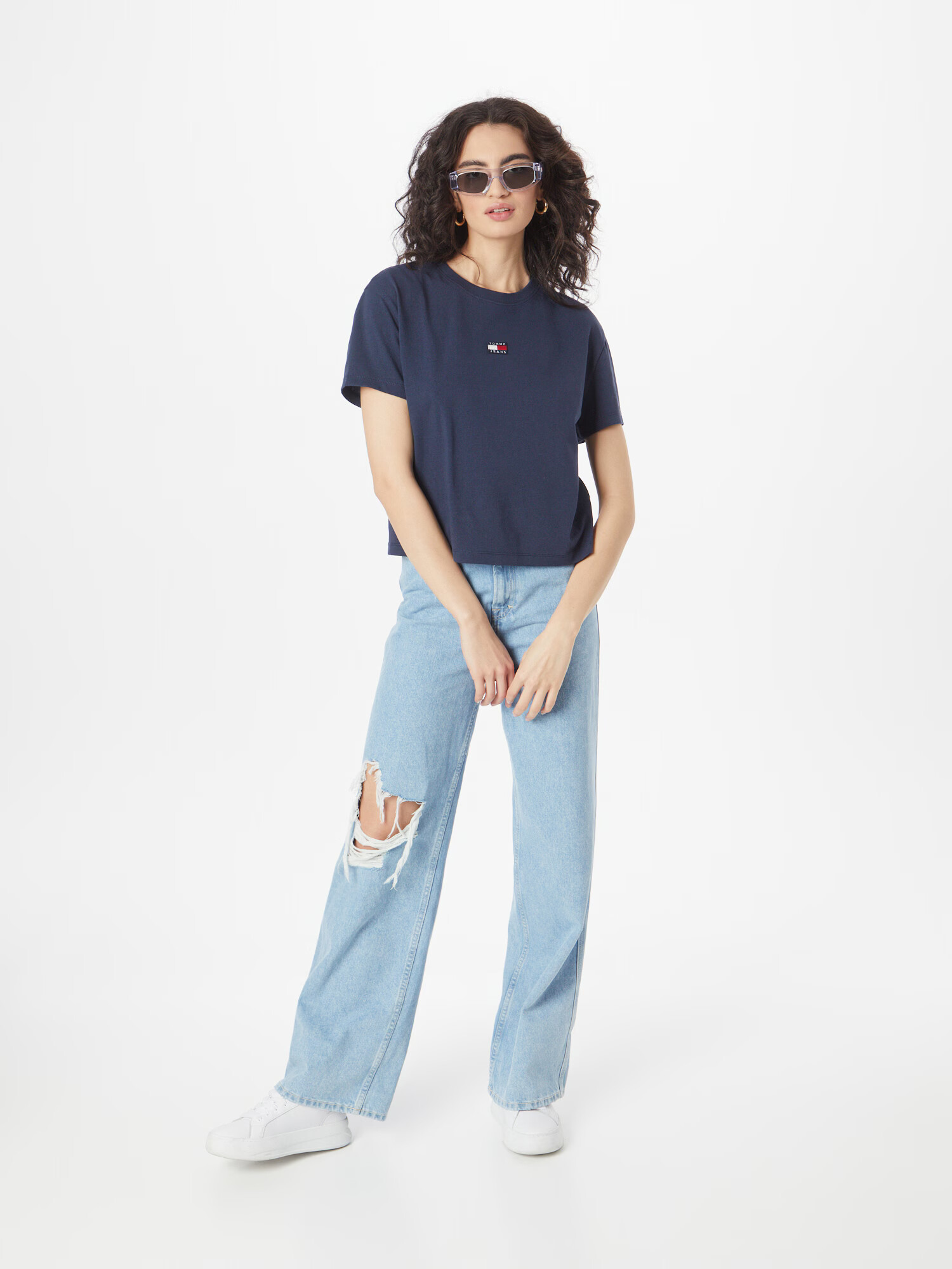 Tommy Jeans Tricou 'Classic' albastru închis / roși aprins / alb - Pled.ro