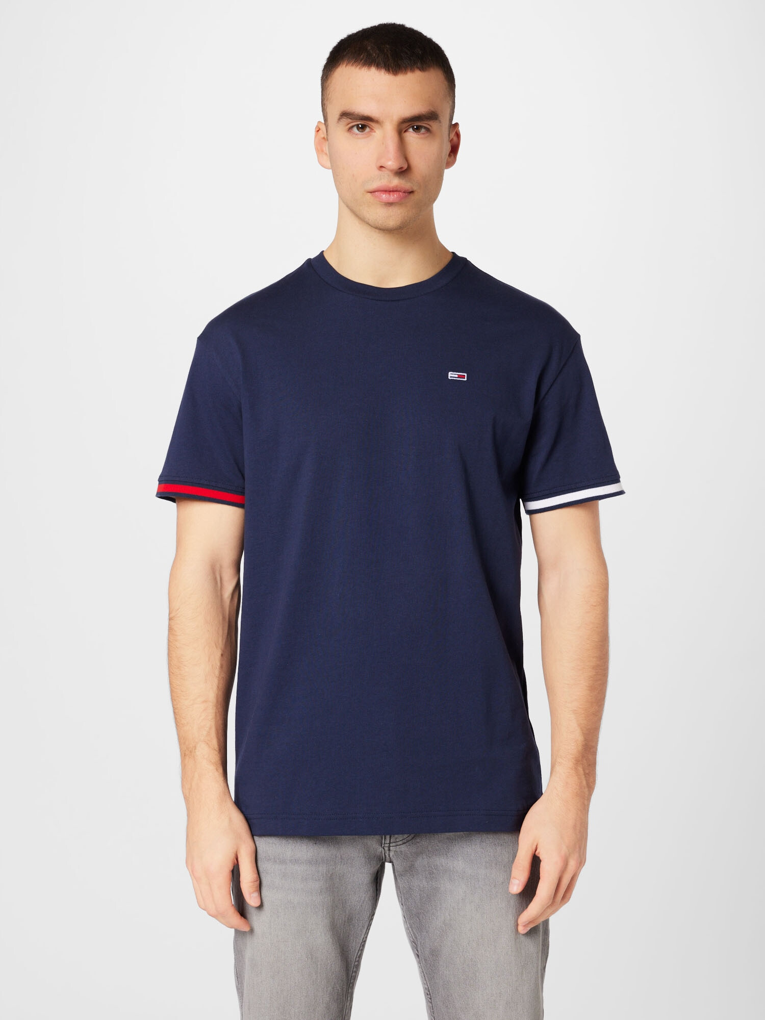 Tommy Jeans Tricou albastru închis / roșu / alb - Pled.ro