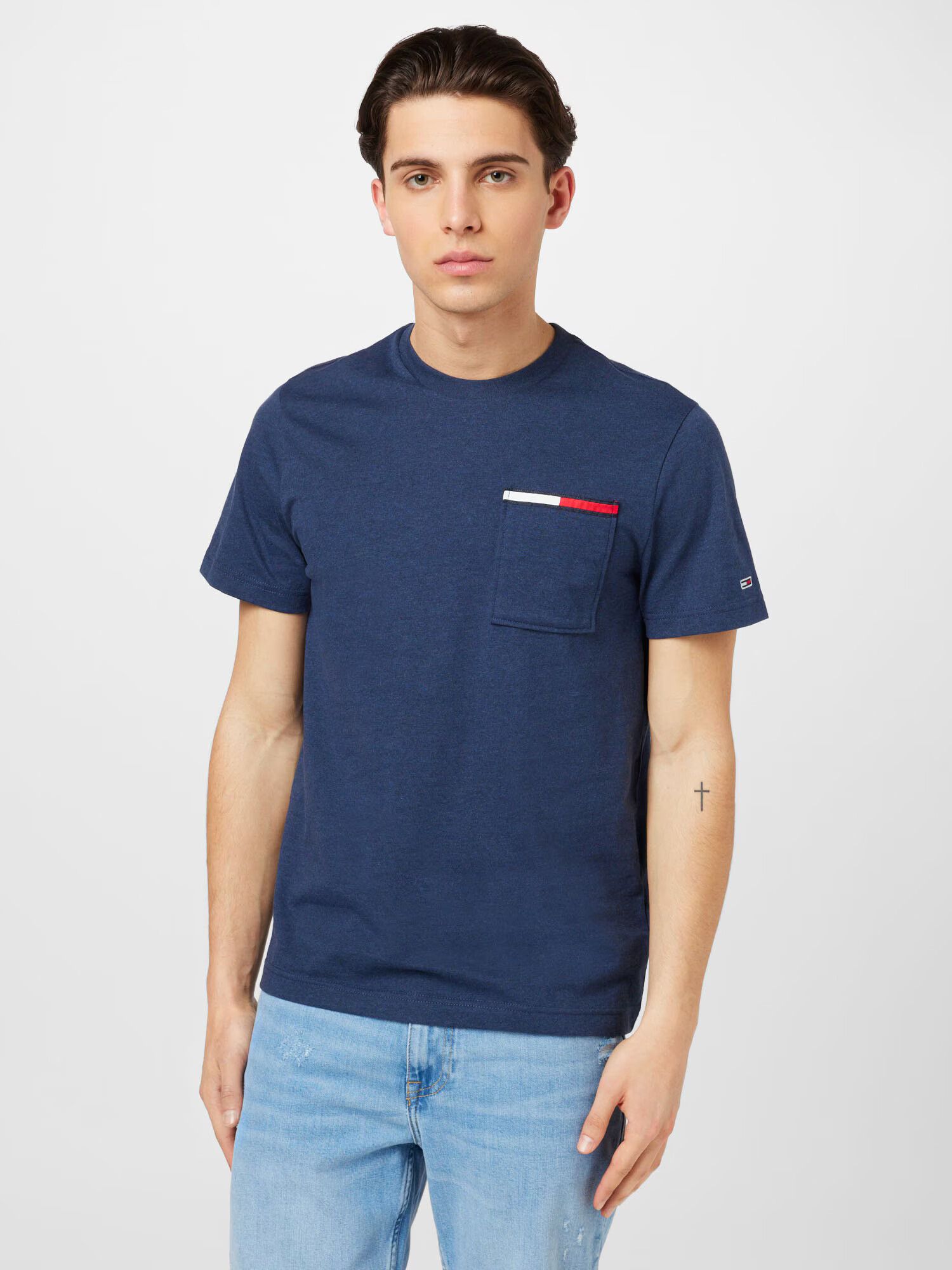 Tommy Jeans Tricou albastru închis / roșu / alb - Pled.ro