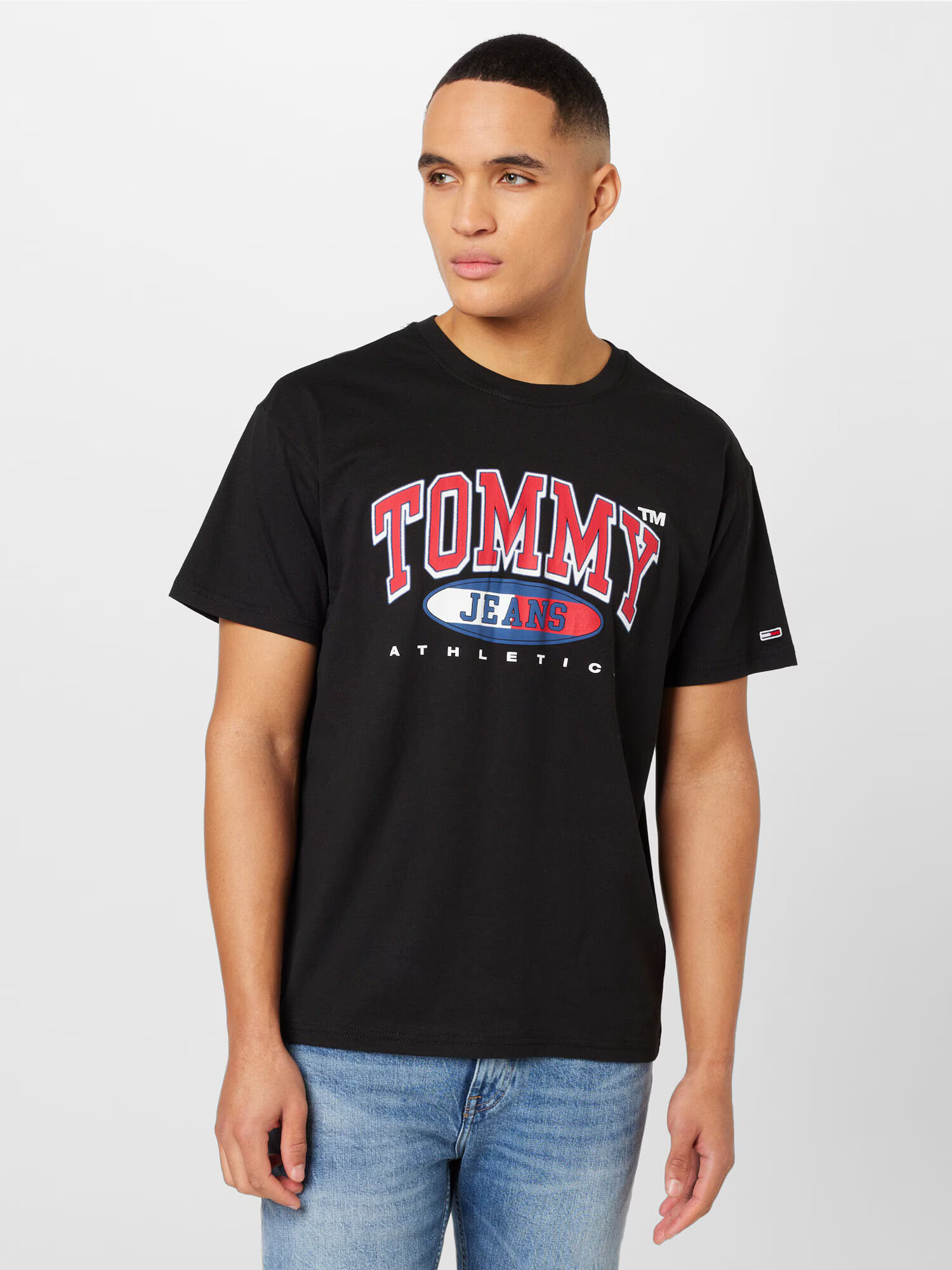 Tommy Jeans Tricou 'Essential' albastru închis / roșu intens / negru / alb - Pled.ro