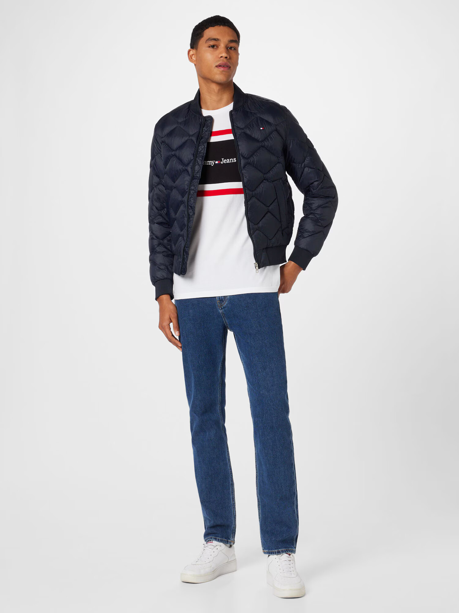 Tommy Jeans Tricou albastru închis / roșu / negru / alb murdar - Pled.ro