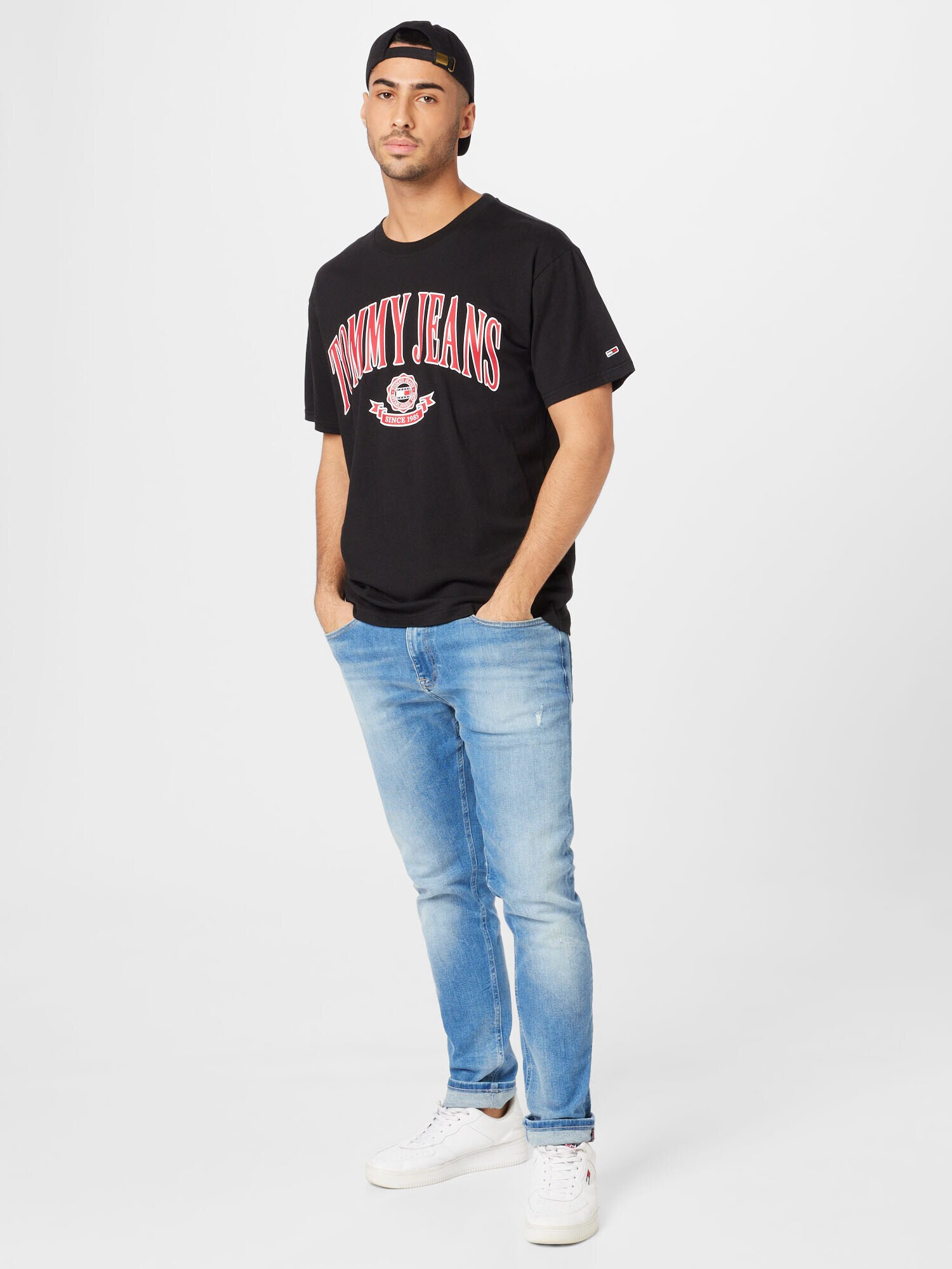 Tommy Jeans Tricou albastru închis / roșu / negru / alb - Pled.ro