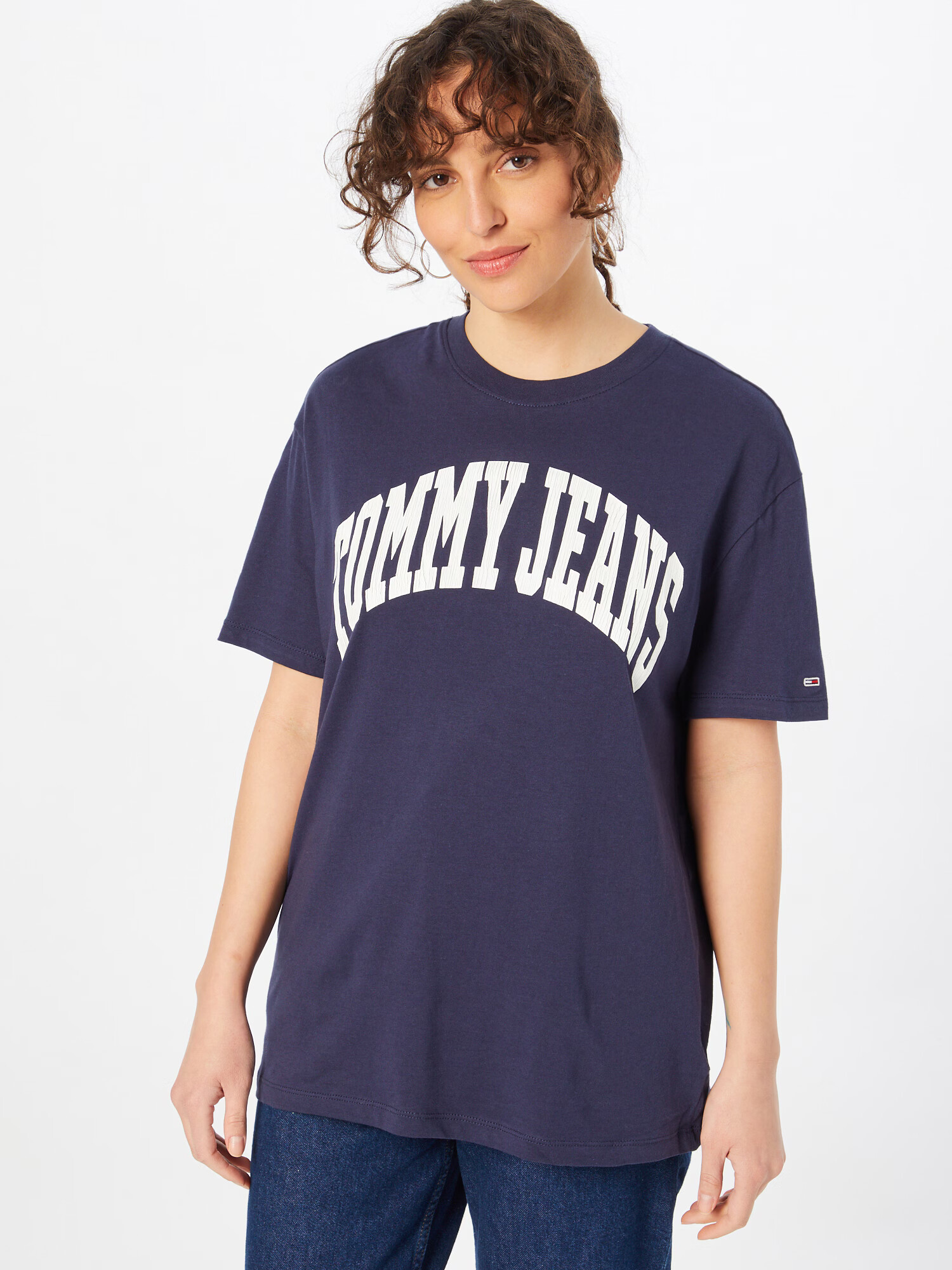 Tommy Jeans Tricou albastru noapte / alb - Pled.ro