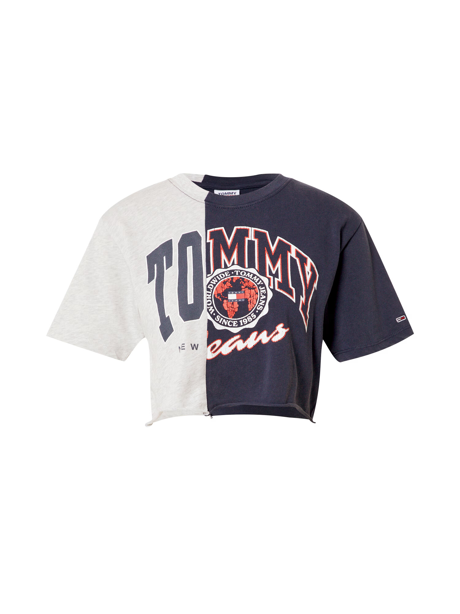 Tommy Jeans Tricou albastru noapte / gri / roșu / alb - Pled.ro