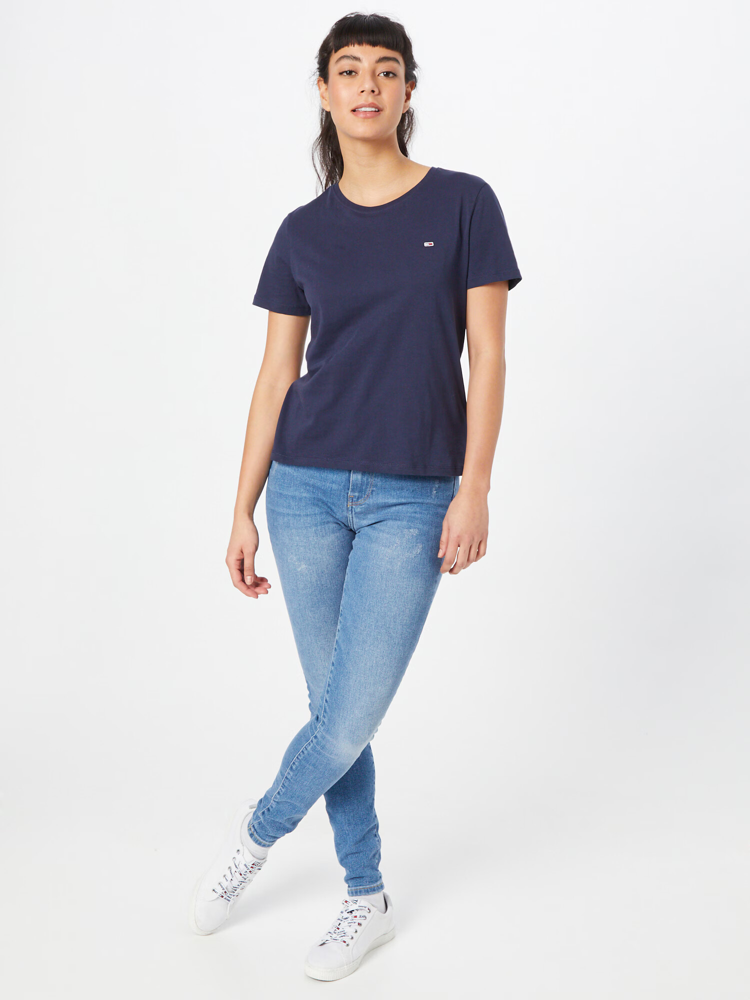 Tommy Jeans Tricou albastru noapte / roz - Pled.ro