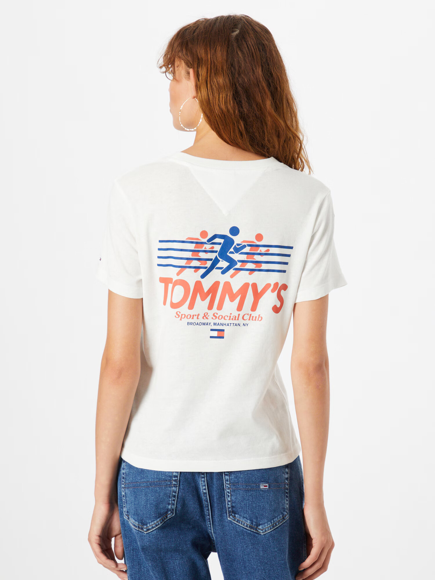 Tommy Jeans Tricou 'Sports Club' albastru / roșu / alb murdar - Pled.ro