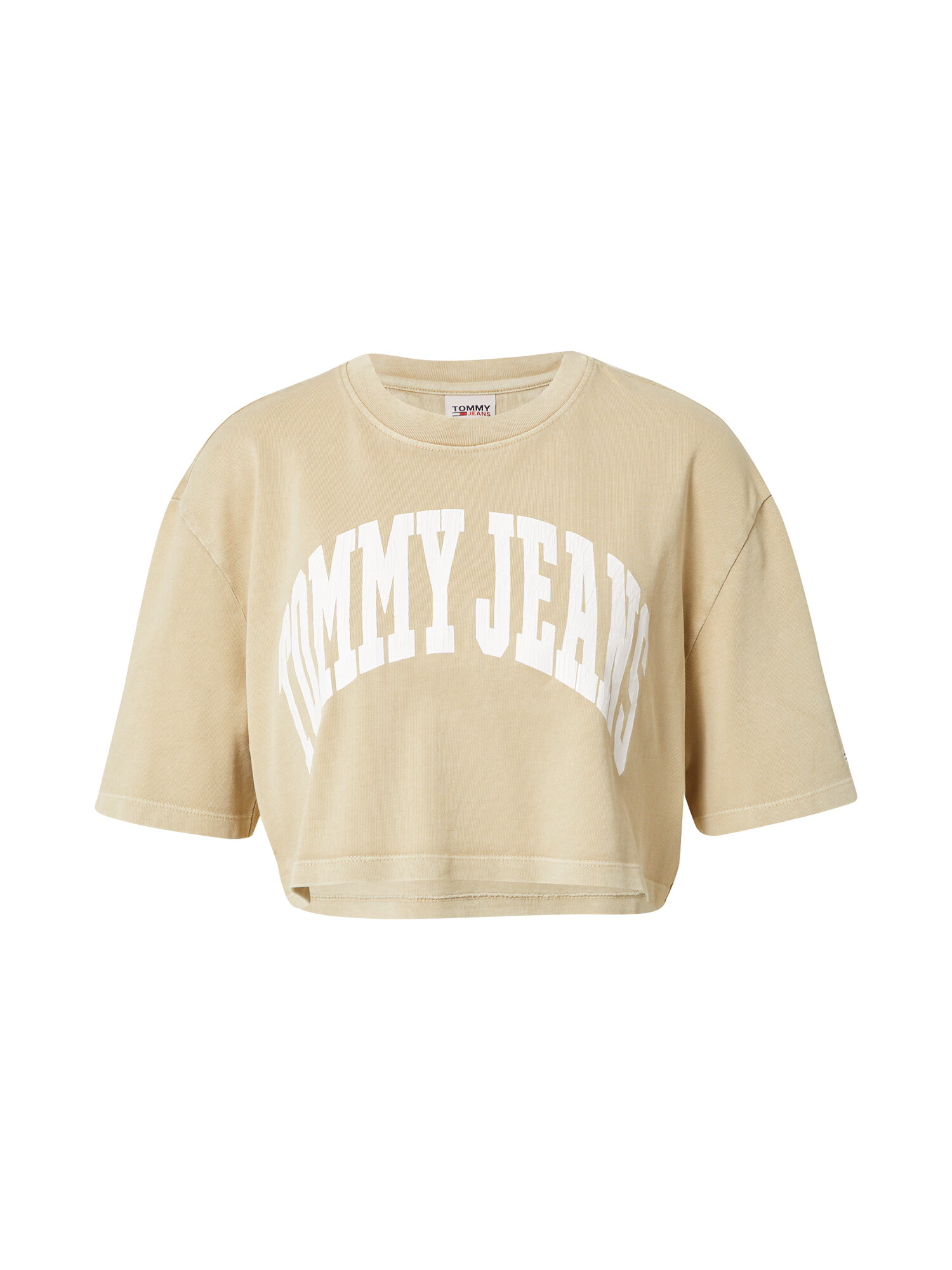 Tommy Jeans Tricou bej deschis / alb - Pled.ro