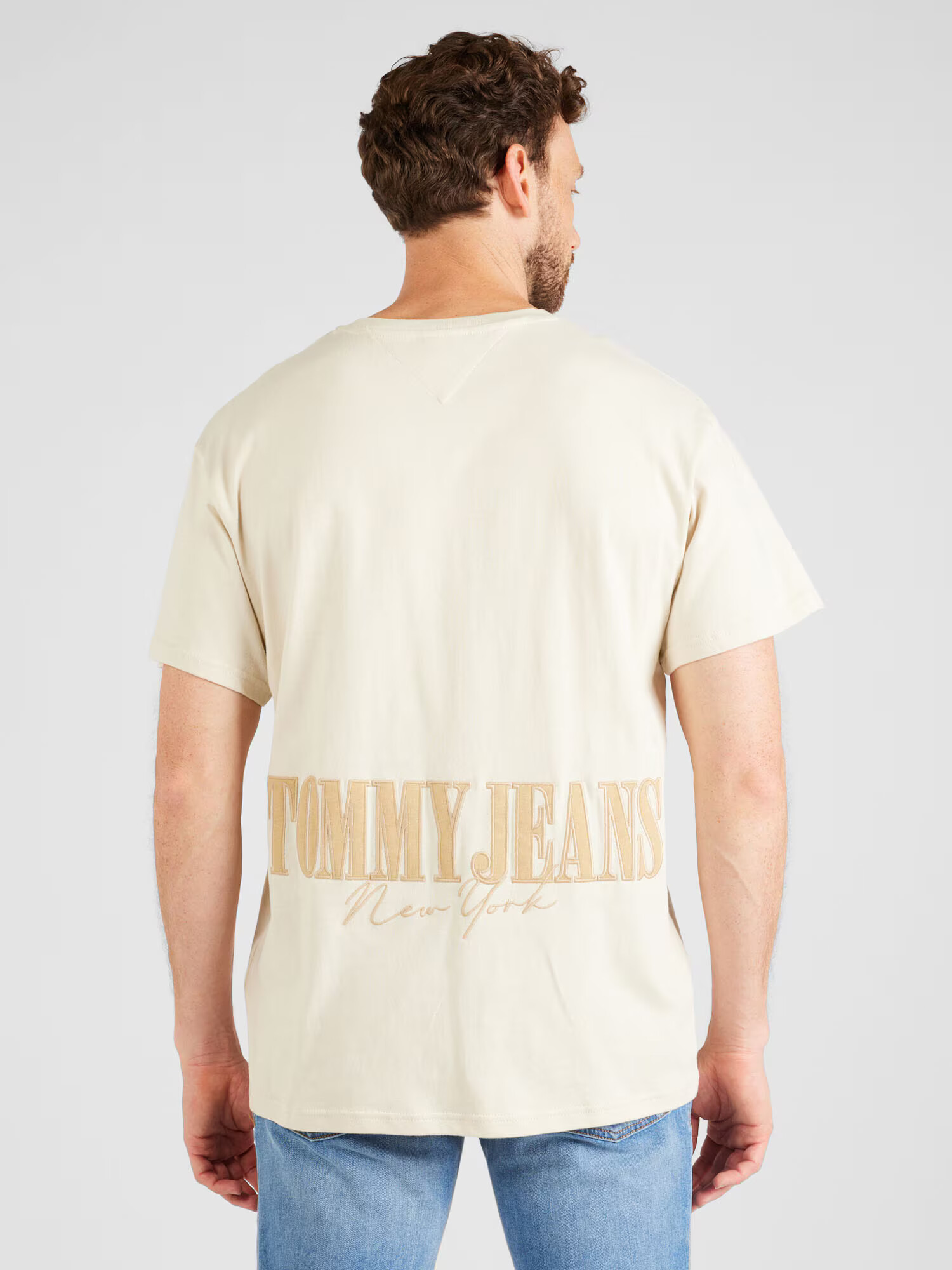 Tommy Jeans Tricou nisipiu / bleumarin / portocaliu pastel - Pled.ro