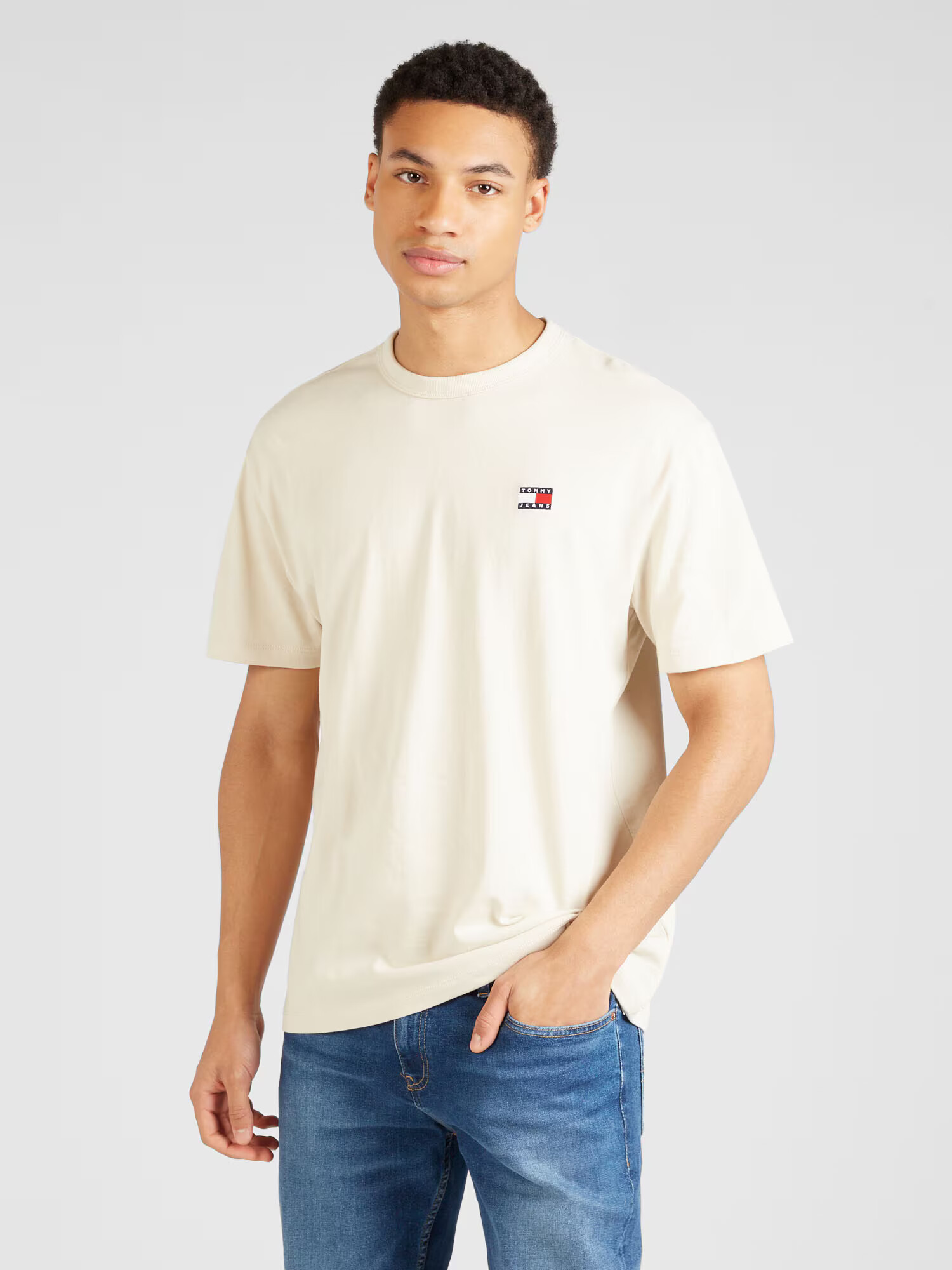 Tommy Jeans Tricou bej / roșu / alb - Pled.ro