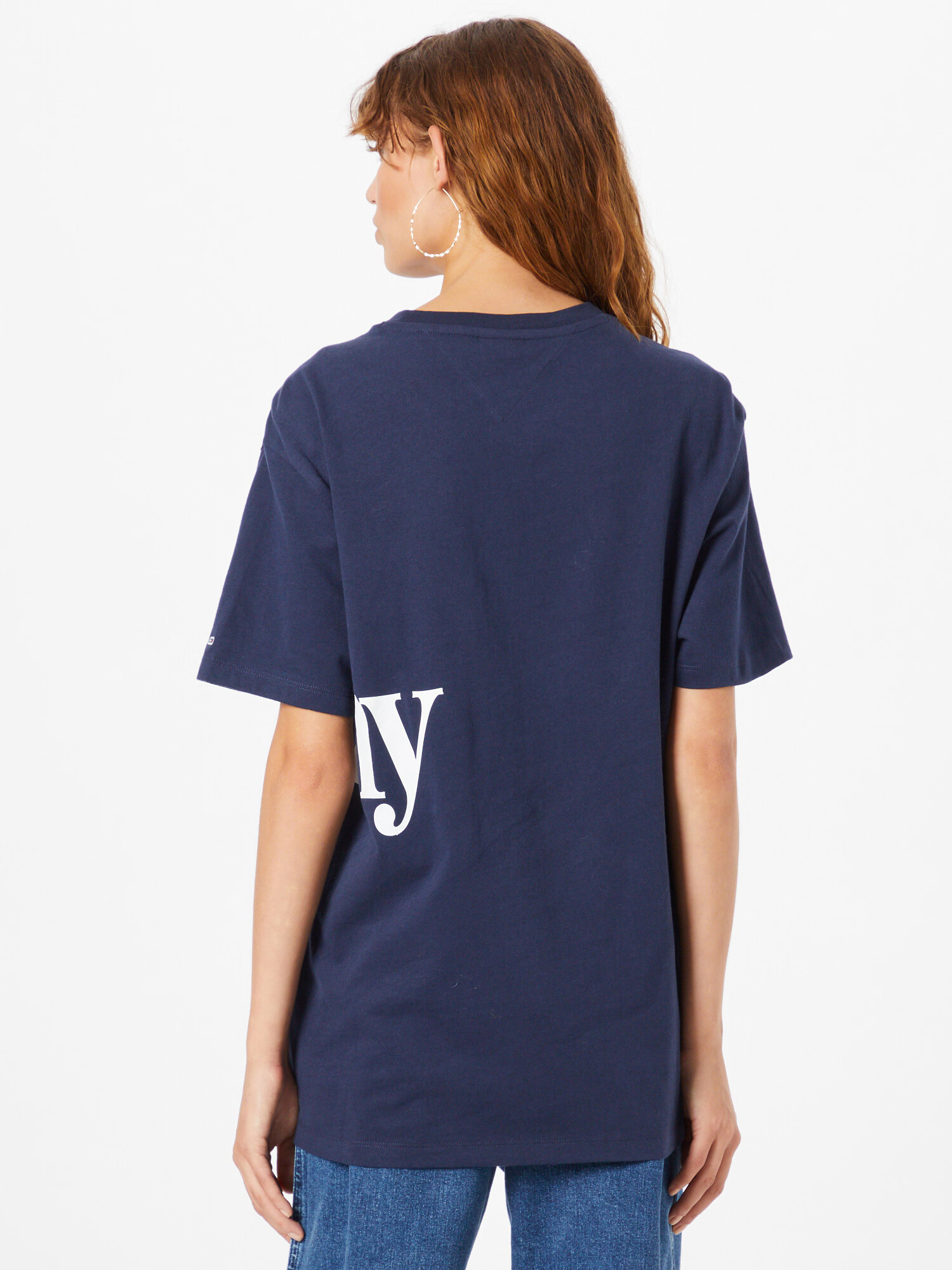 Tommy Jeans Tricou bleumarin / alb - Pled.ro