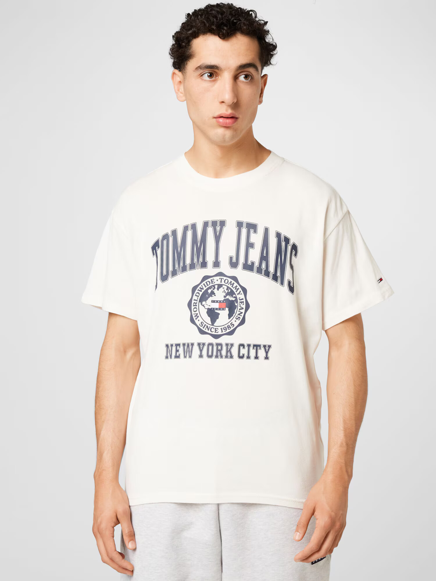 Tommy Jeans Tricou bleumarin / alb - Pled.ro