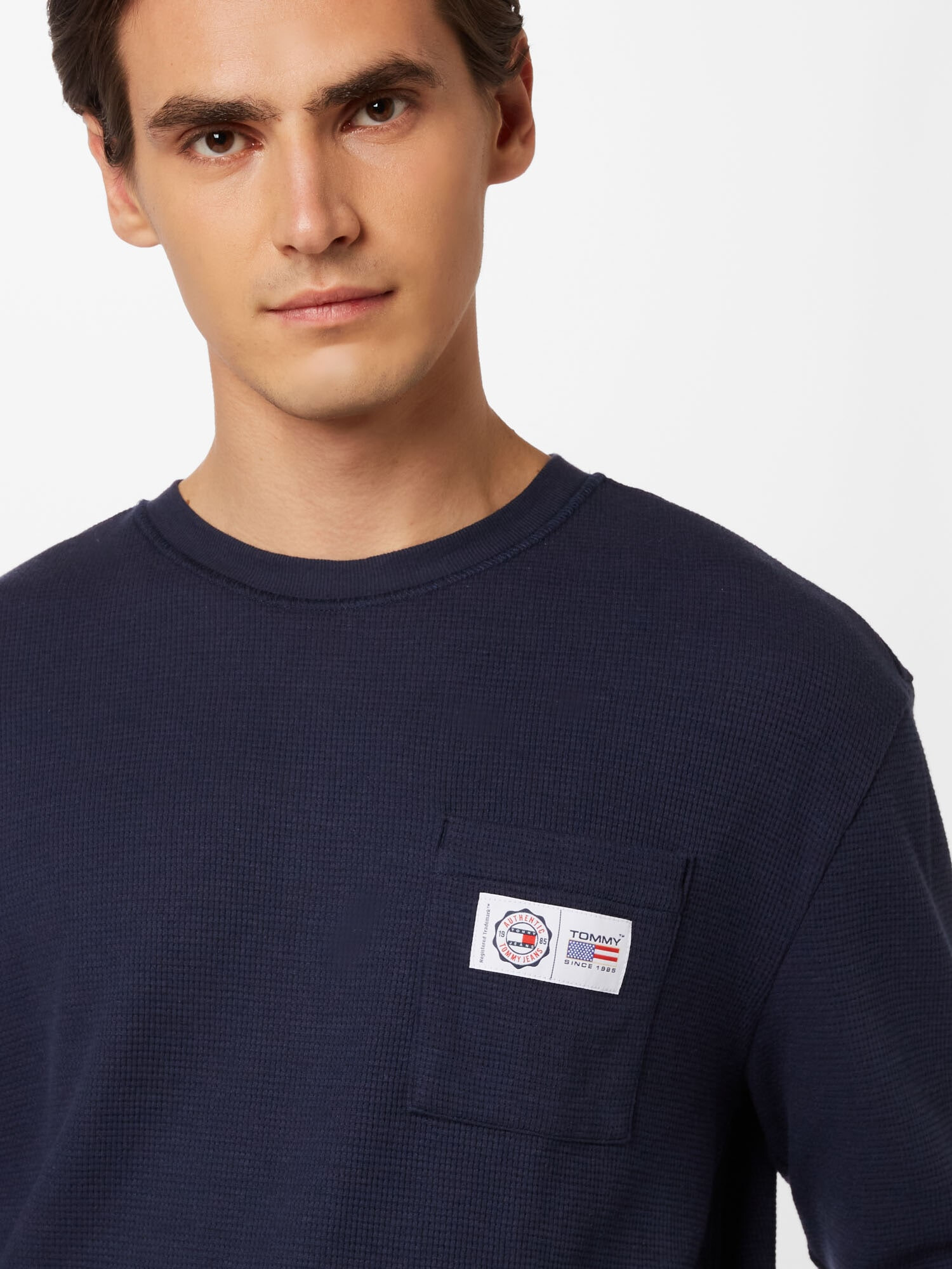 Tommy Jeans Tricou bleumarin / alb - Pled.ro