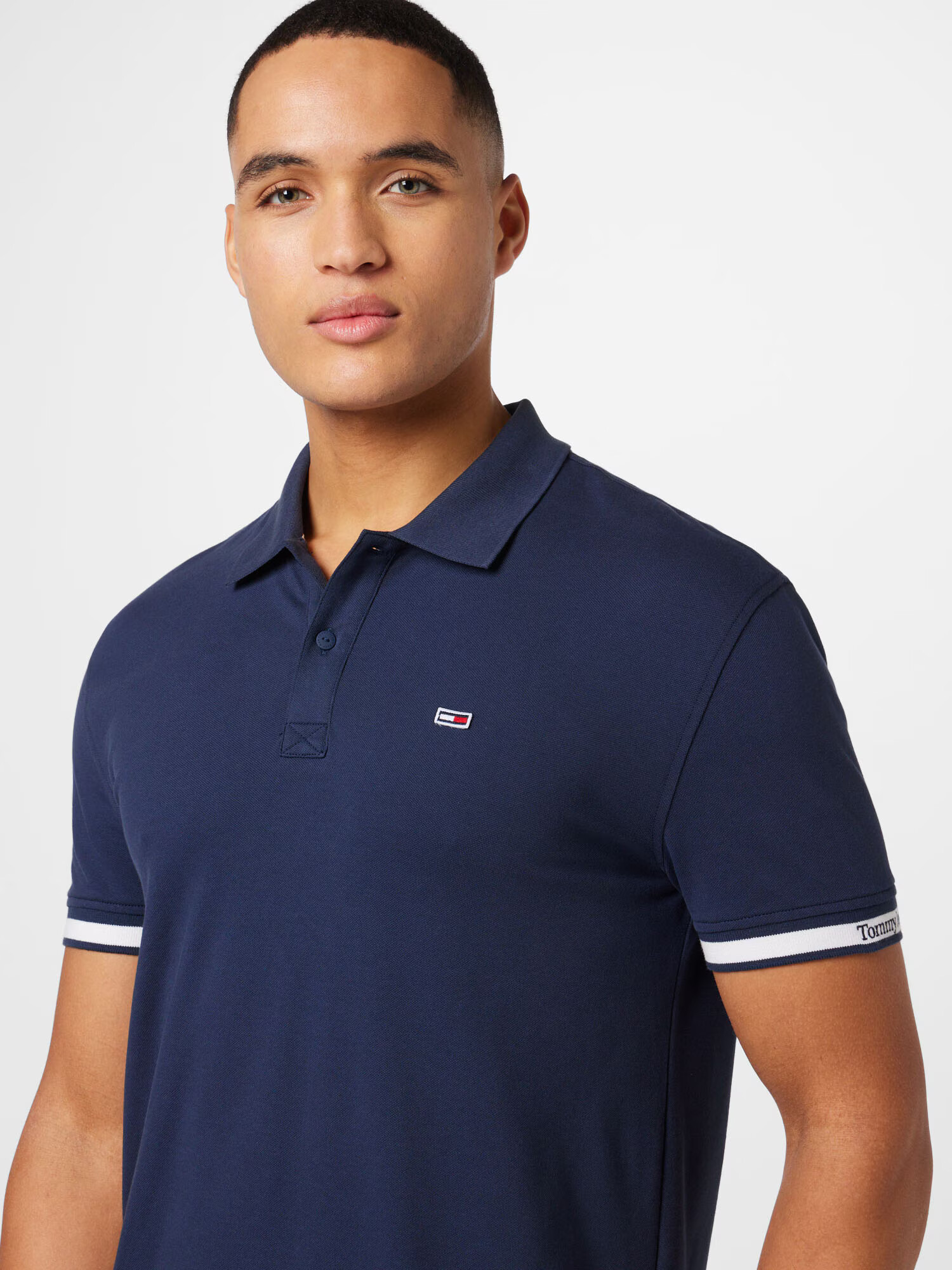 Tommy Jeans Tricou bleumarin / alb - Pled.ro