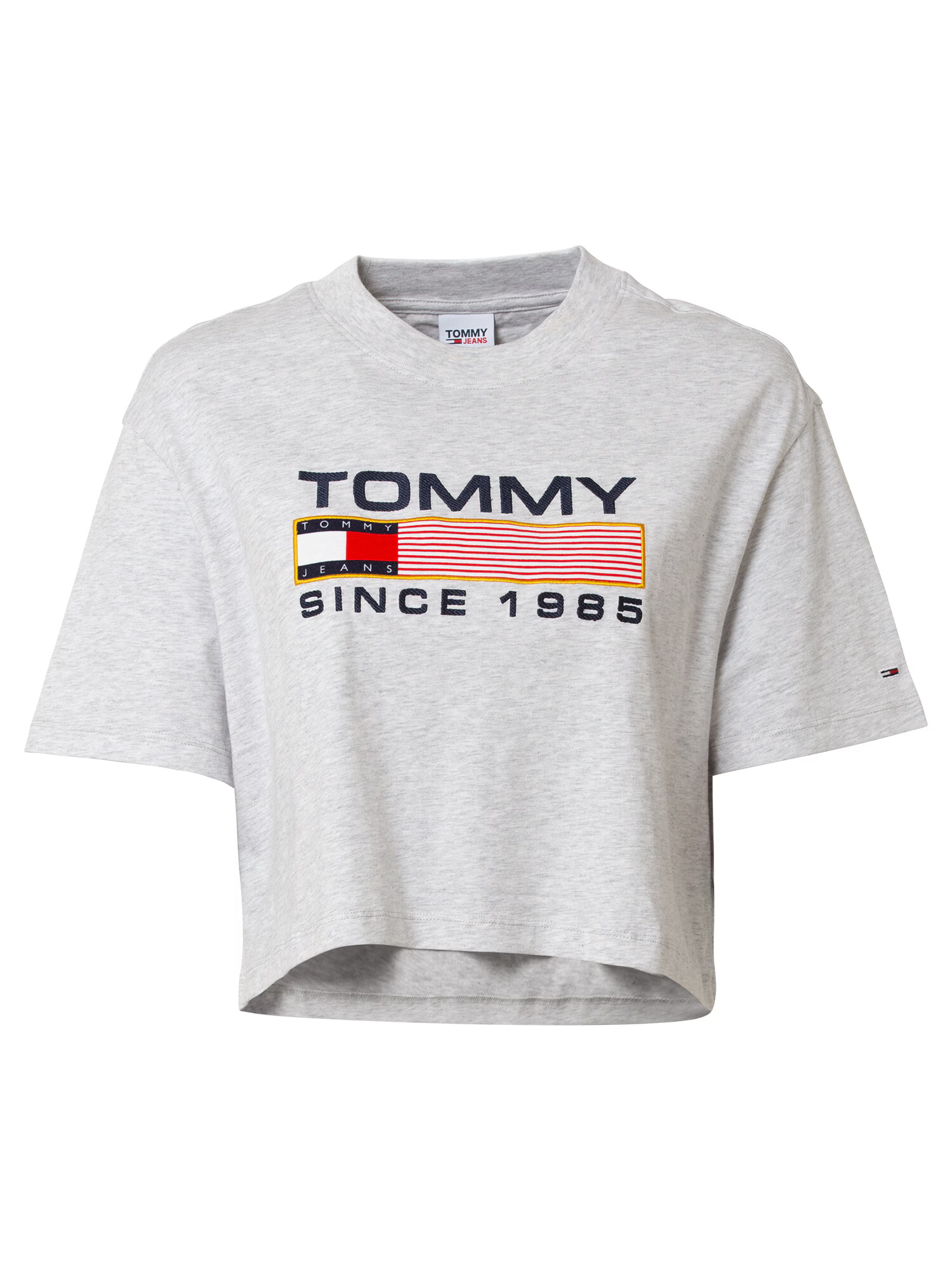 Tommy Jeans Tricou bleumarin / gri amestecat / roșu / alb - Pled.ro