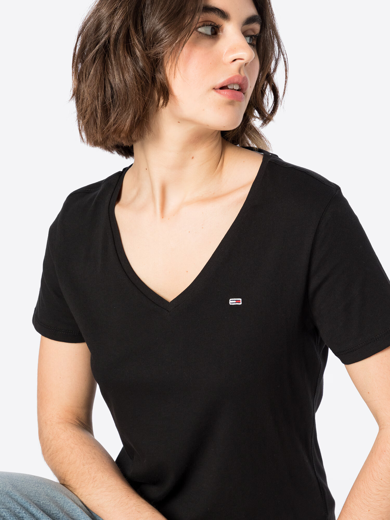 Tommy Jeans Tricou bleumarin / negru - Pled.ro