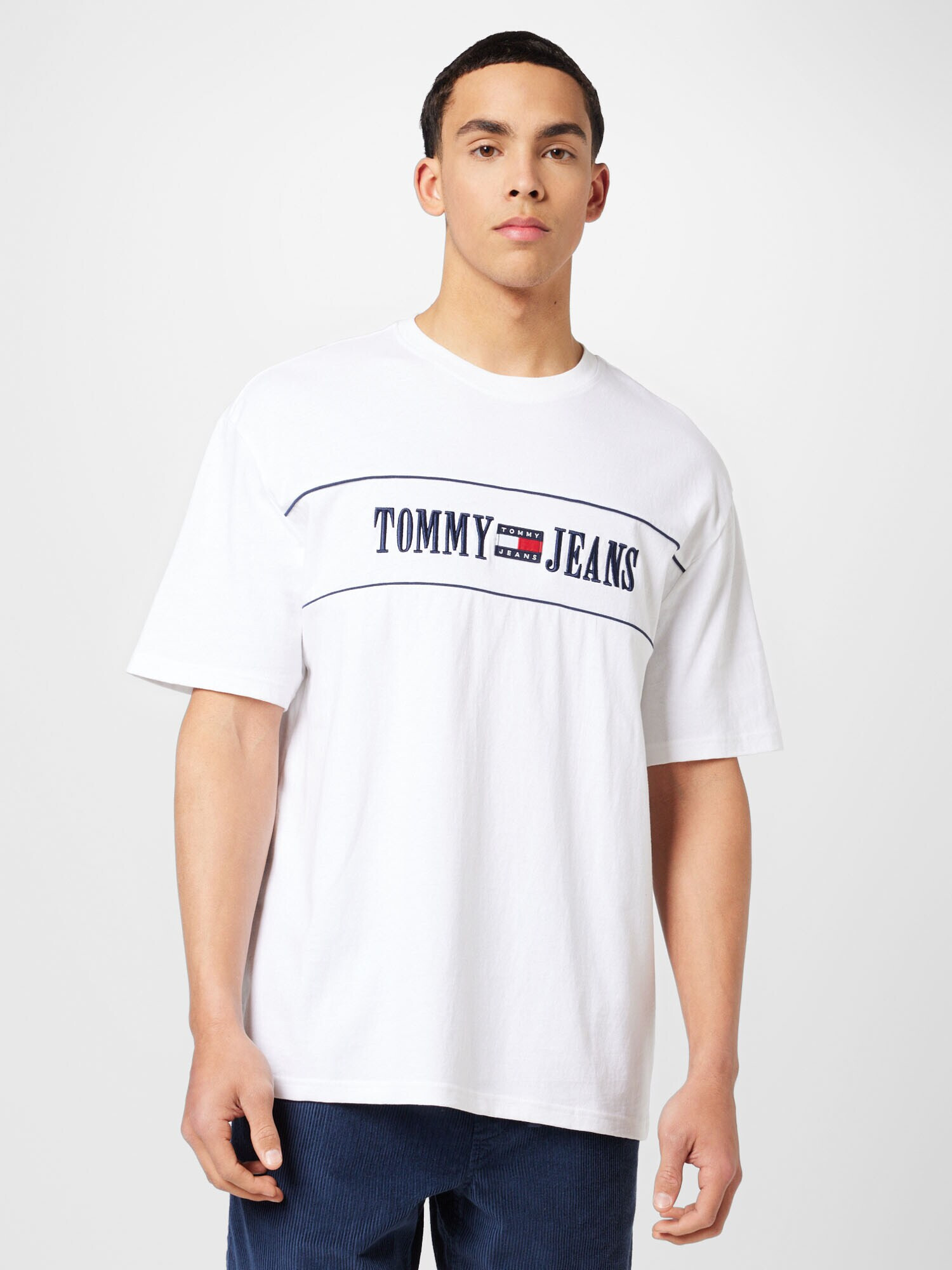 Tommy Jeans Tricou bleumarin / roșu / alb - Pled.ro