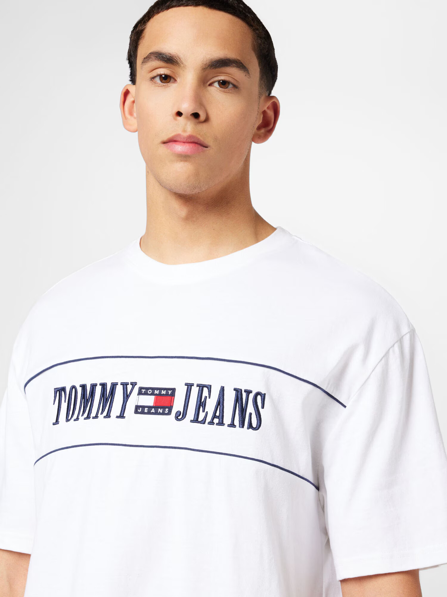 Tommy Jeans Tricou bleumarin / roșu / alb - Pled.ro