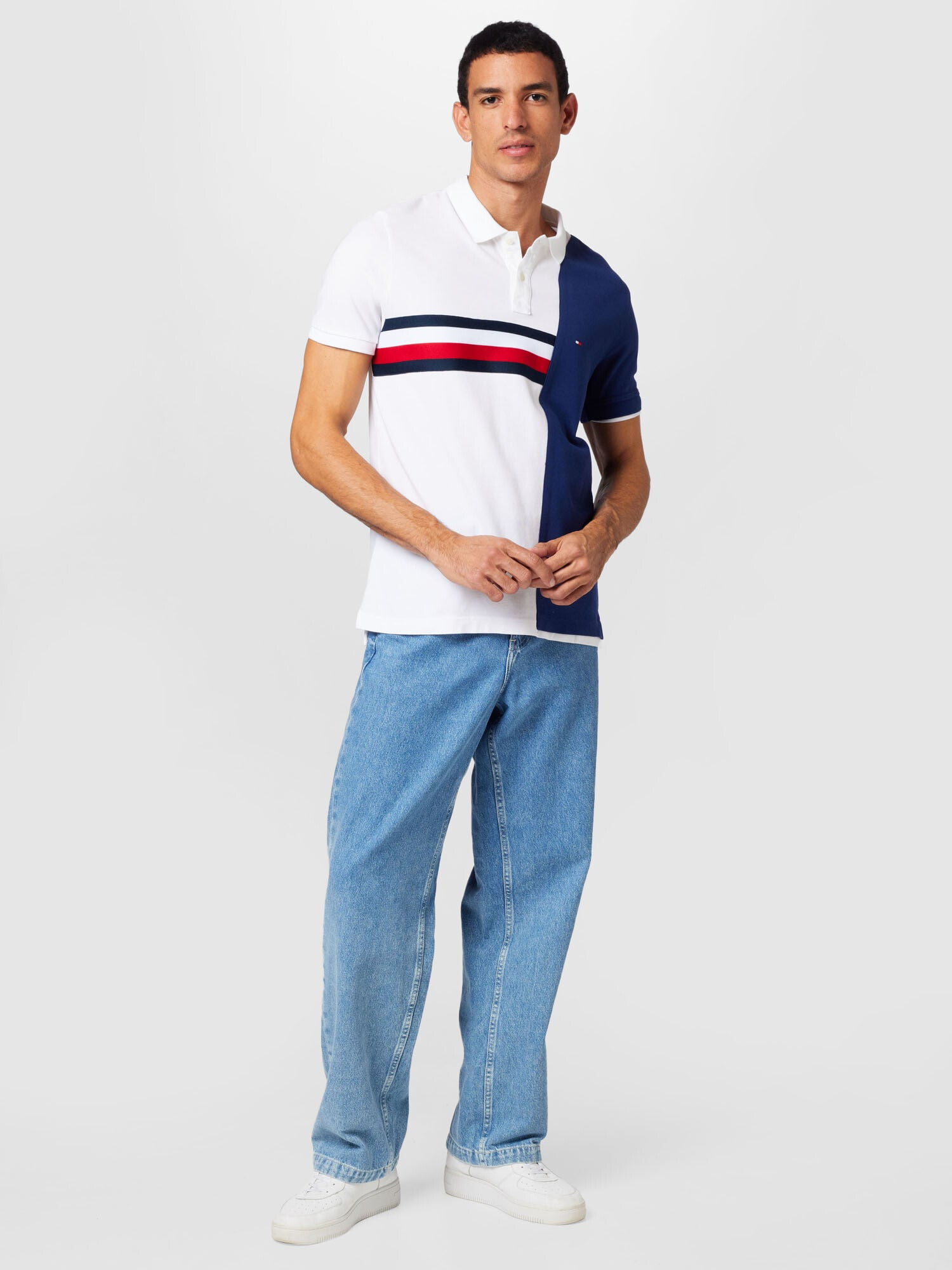 Tommy Jeans Tricou bleumarin / roșu / alb - Pled.ro