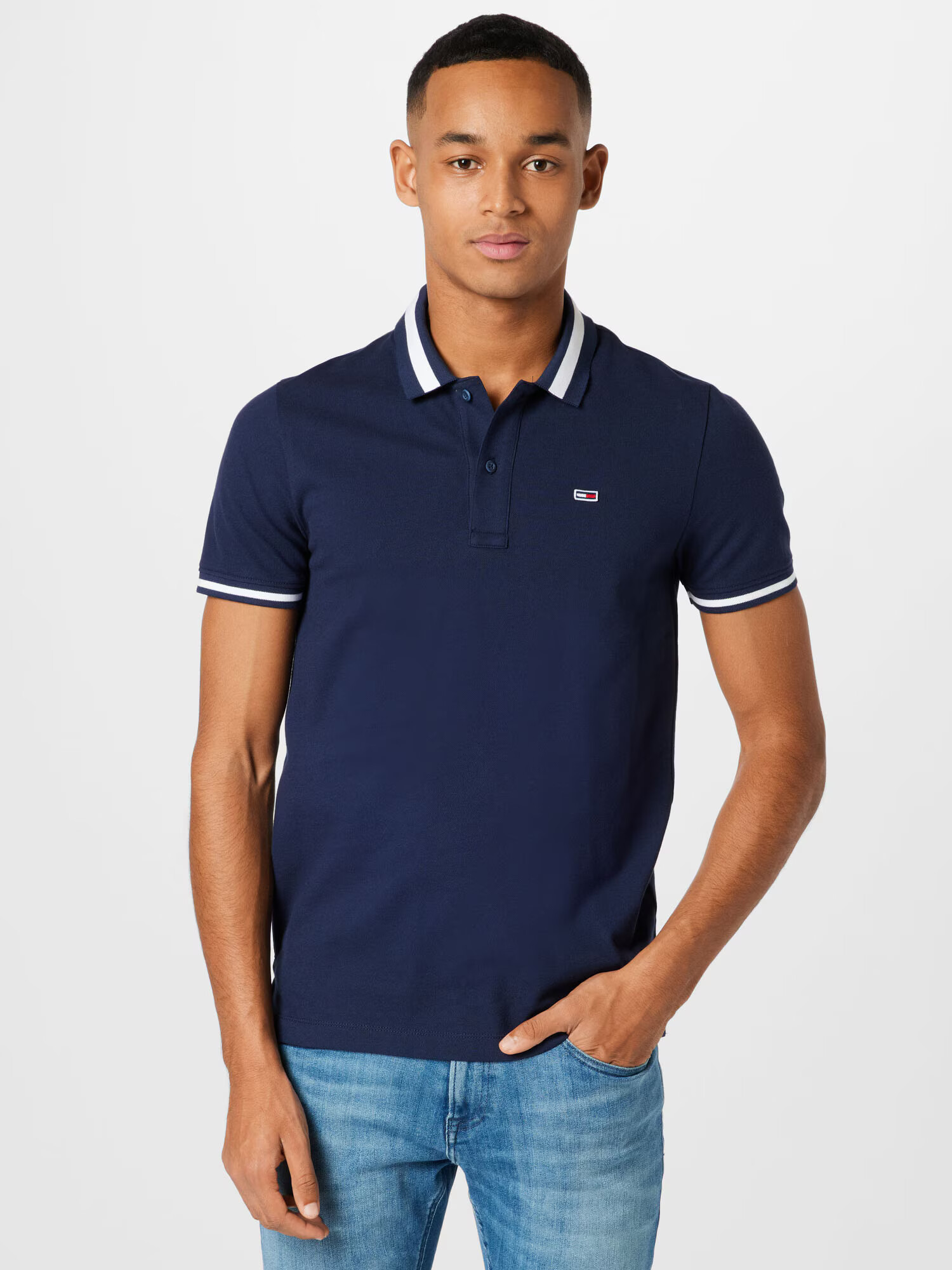 Tommy Jeans Tricou bleumarin / roșu / alb - Pled.ro