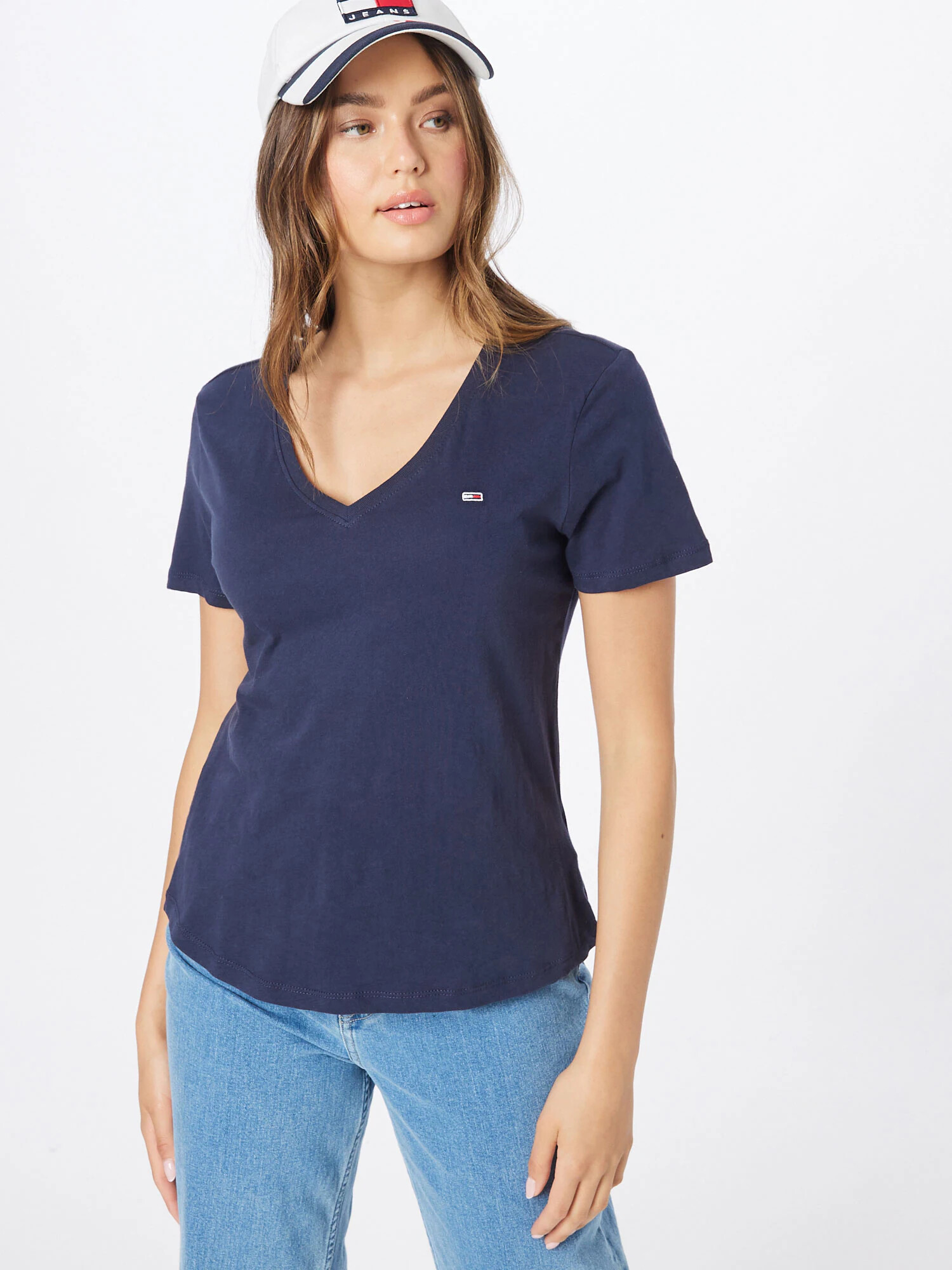 Tommy Jeans Tricou bleumarin / roșu / alb - Pled.ro