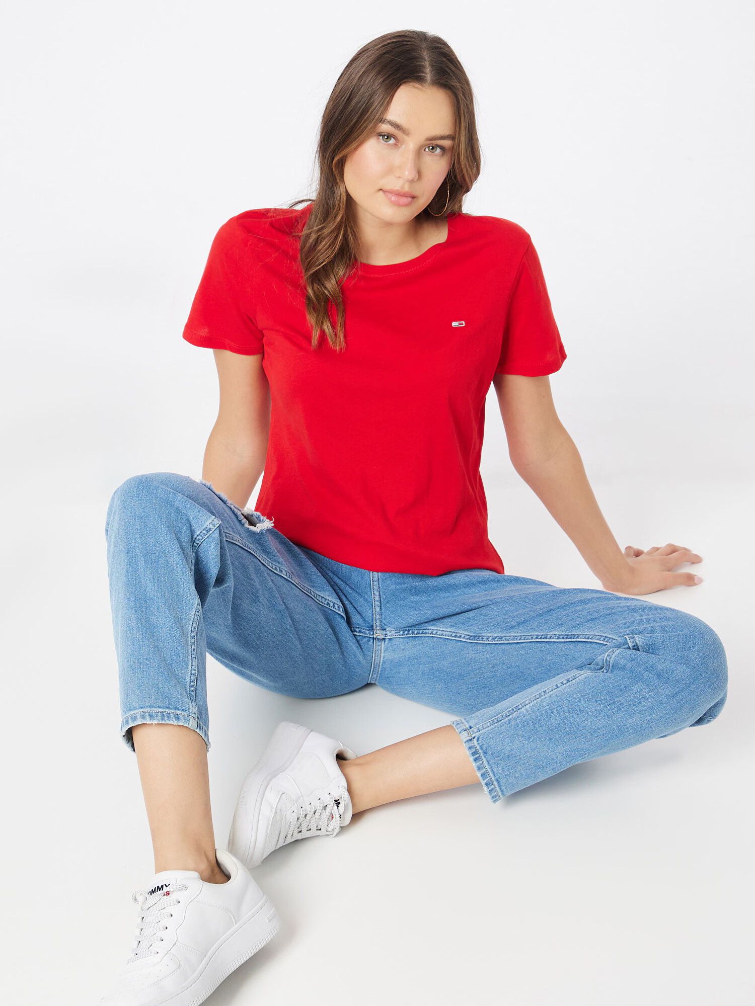 Tommy Jeans Tricou bleumarin / roșu / alb - Pled.ro