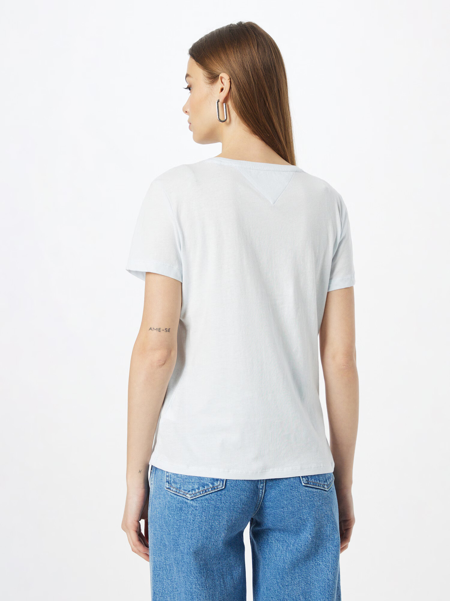 Tommy Jeans Tricou bleumarin / albastru pastel / roșu / alb - Pled.ro