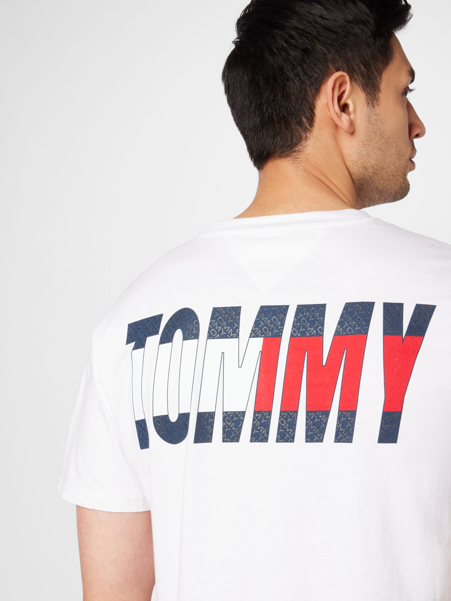 Tommy Jeans Tricou 'Classic Essential' bleumarin / roșu / alb - Pled.ro