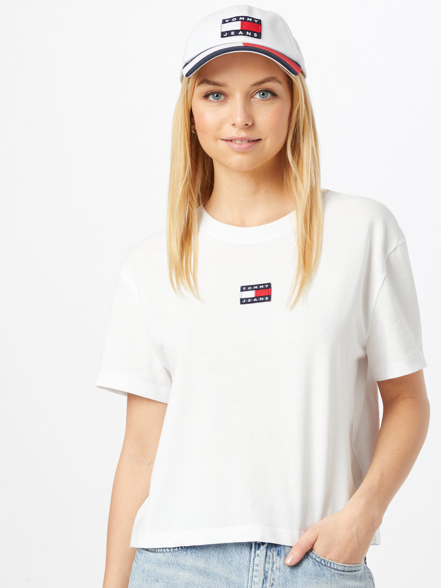 Tommy Jeans Tricou bleumarin / roșu / alb - Pled.ro