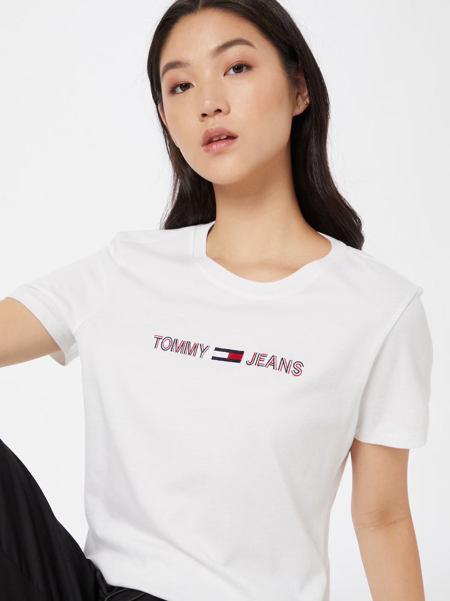 Tommy Jeans Tricou bleumarin / roșu deschis / alb - Pled.ro