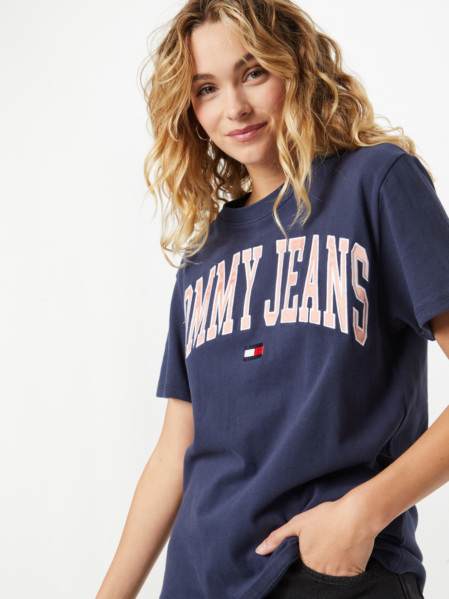 Tommy Jeans Tricou bleumarin / roz / roșu / alb - Pled.ro