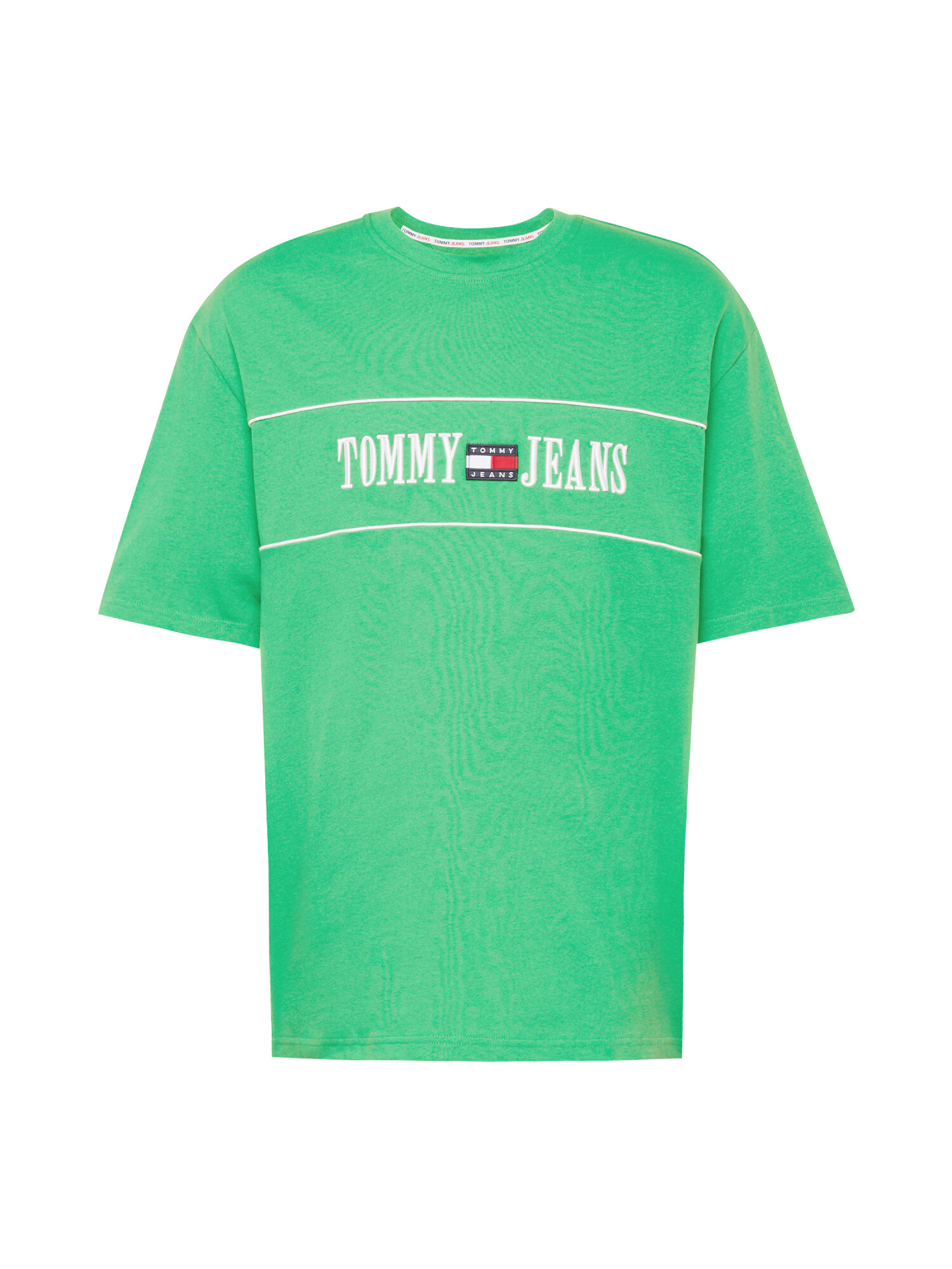 Tommy Jeans Tricou bleumarin / verde deschis / roșu / alb - Pled.ro