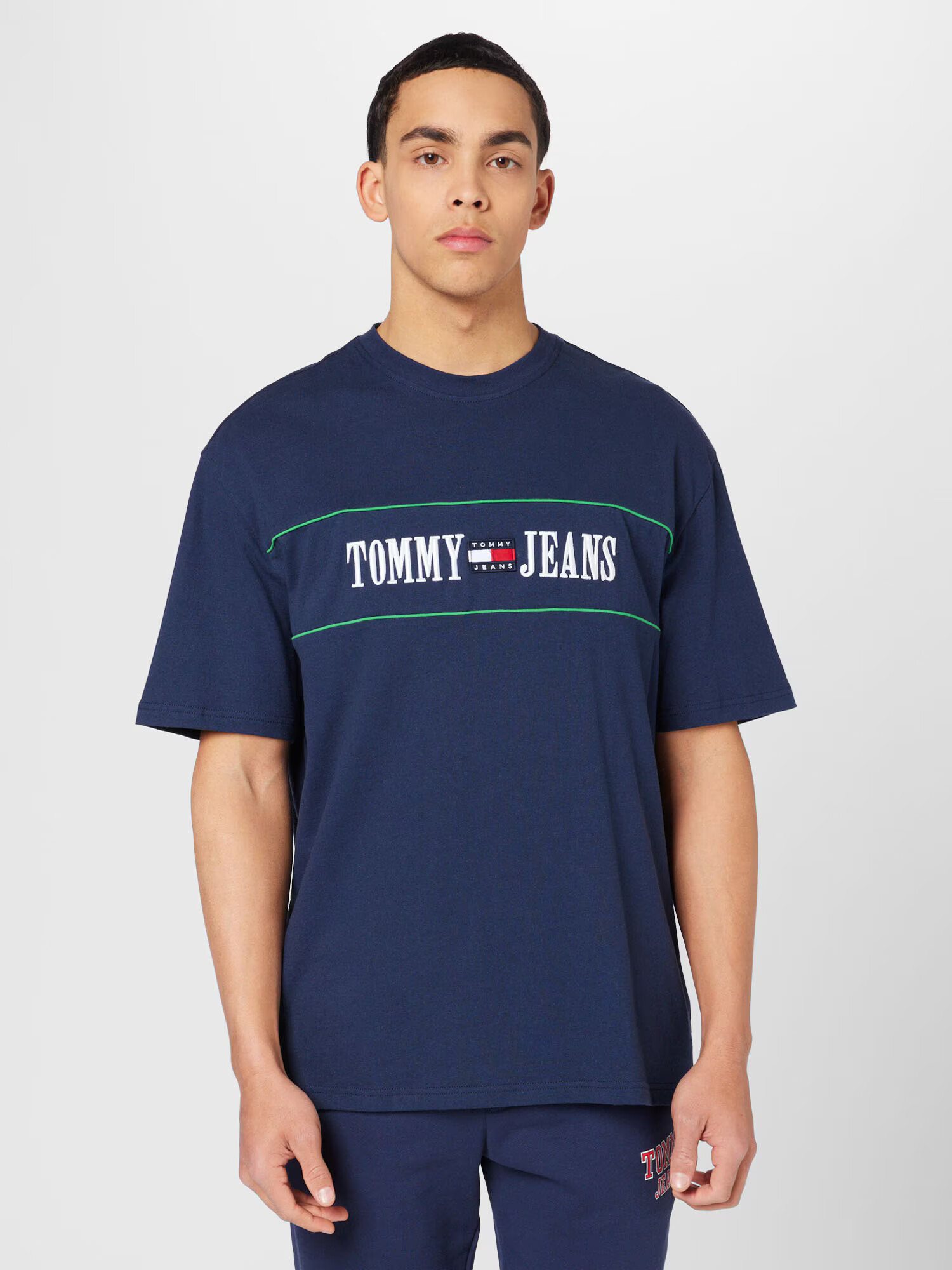 Tommy Jeans Tricou bleumarin / verde / sângeriu / alb - Pled.ro