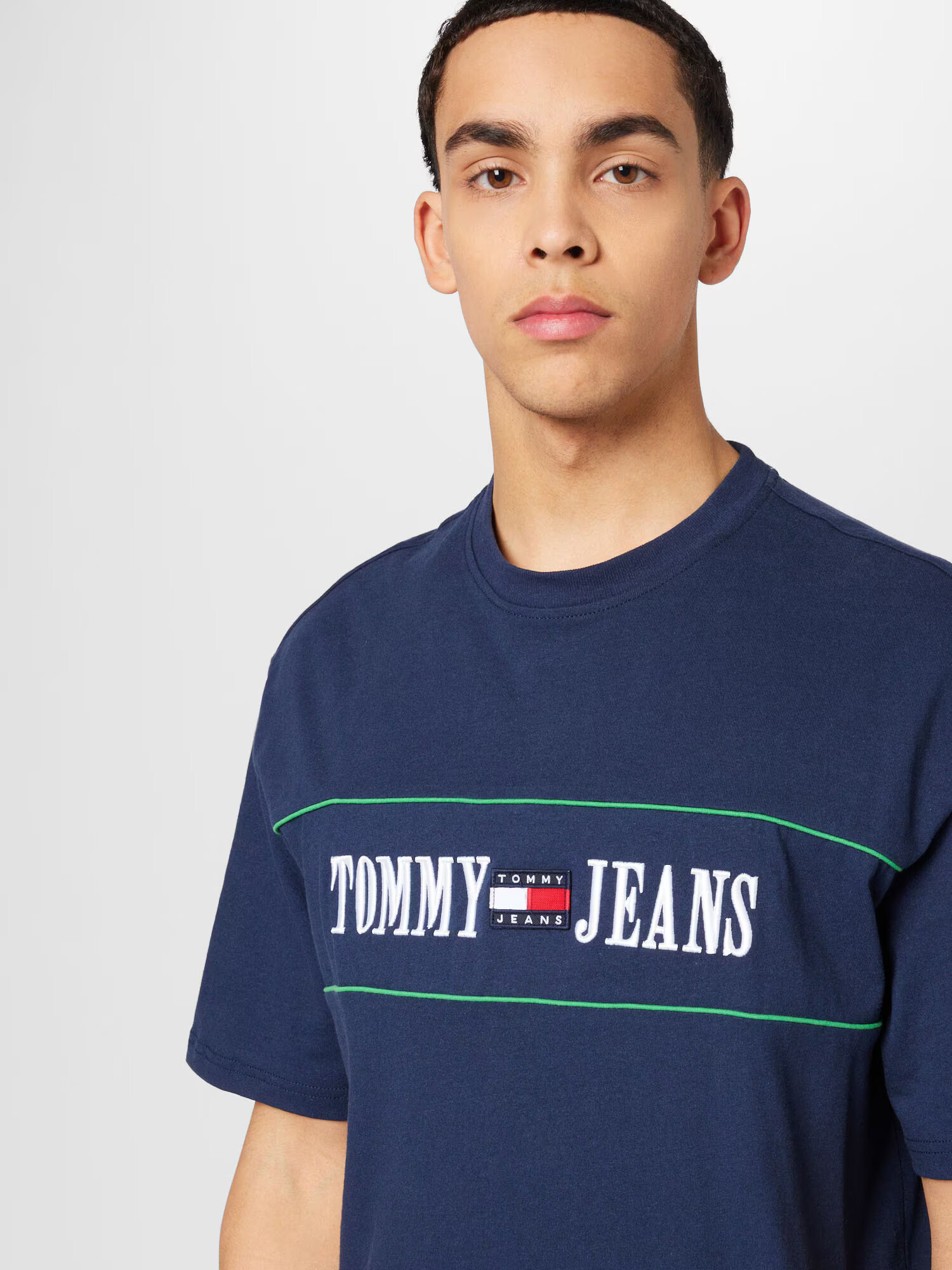 Tommy Jeans Tricou bleumarin / verde / sângeriu / alb - Pled.ro