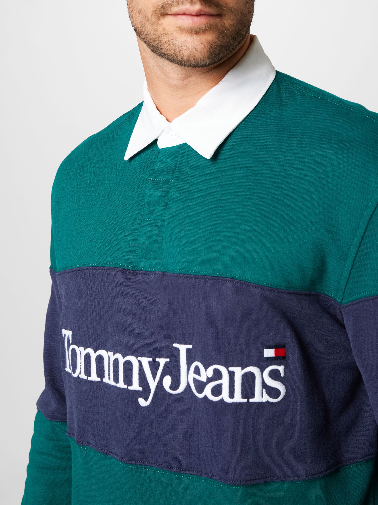 Tommy Jeans Tricou bleumarin / verde smarald / roșu / alb - Pled.ro