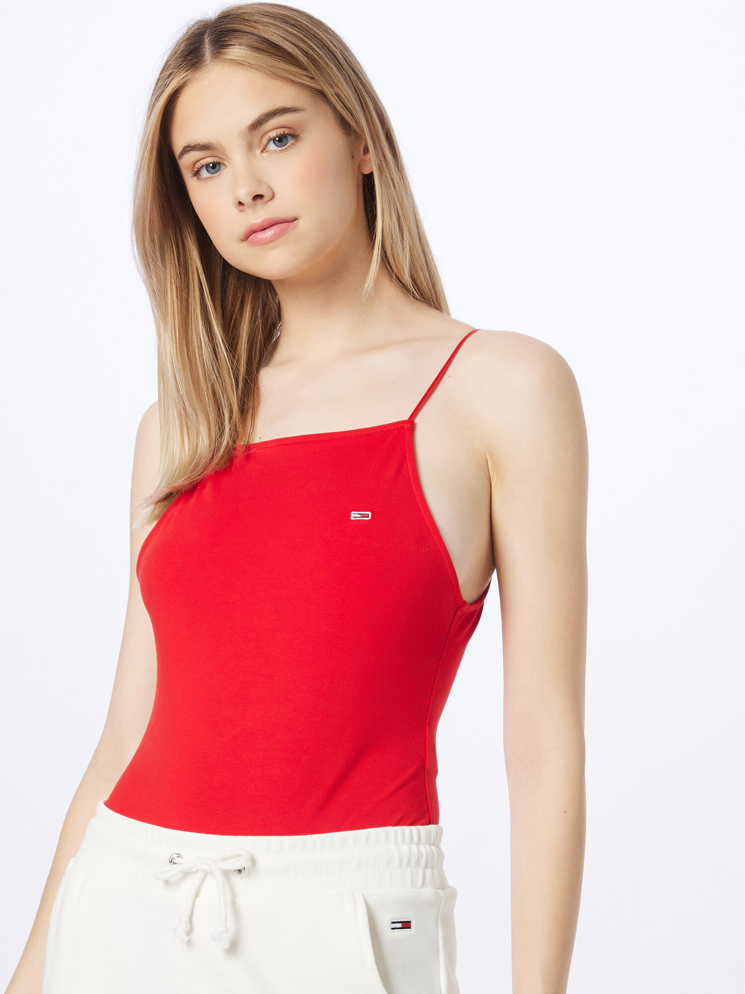 Tommy Jeans Tricou body roșu - Pled.ro