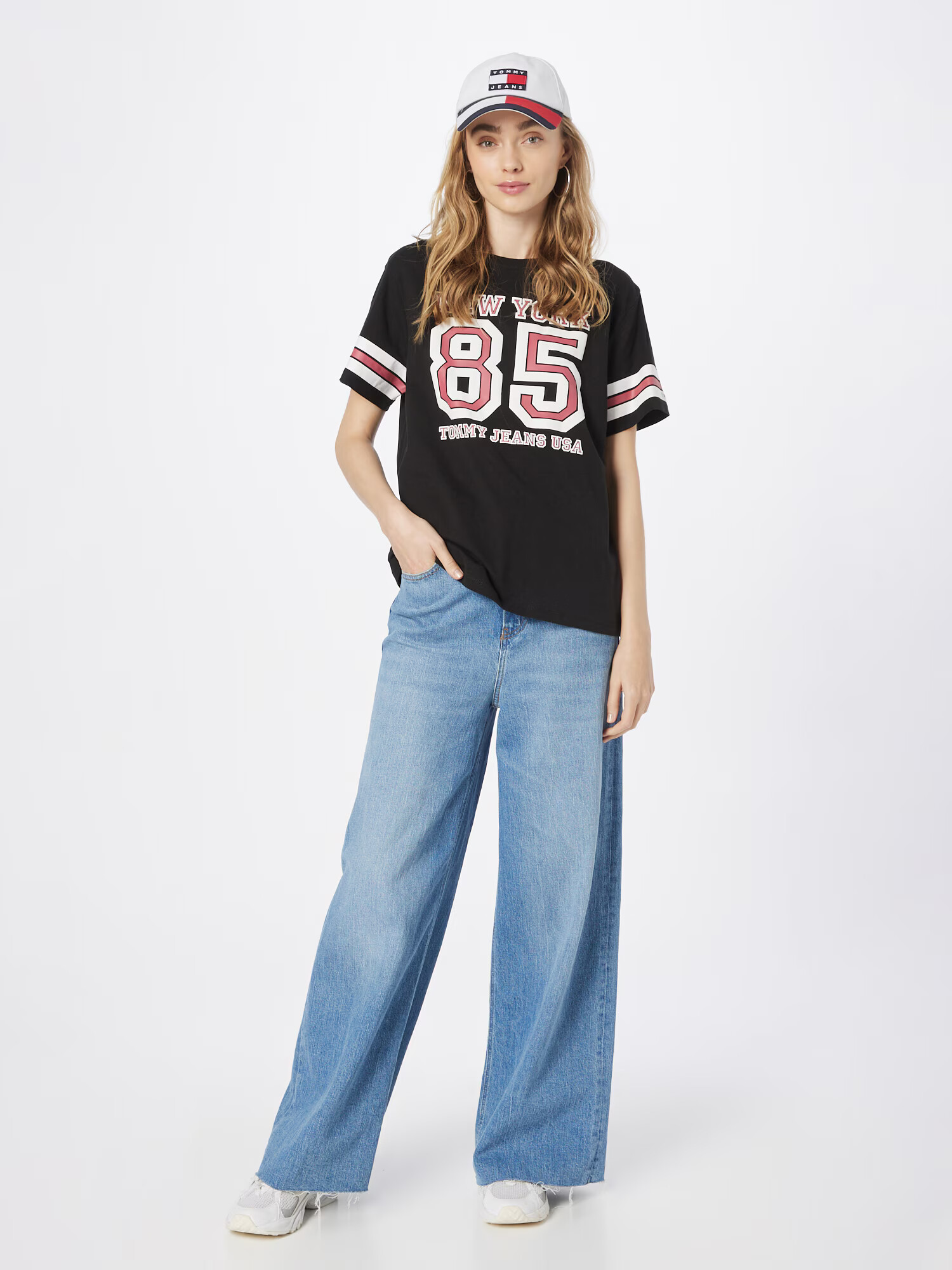 Tommy Jeans Tricou 'Collegiate' roșu pepene / negru / alb - Pled.ro