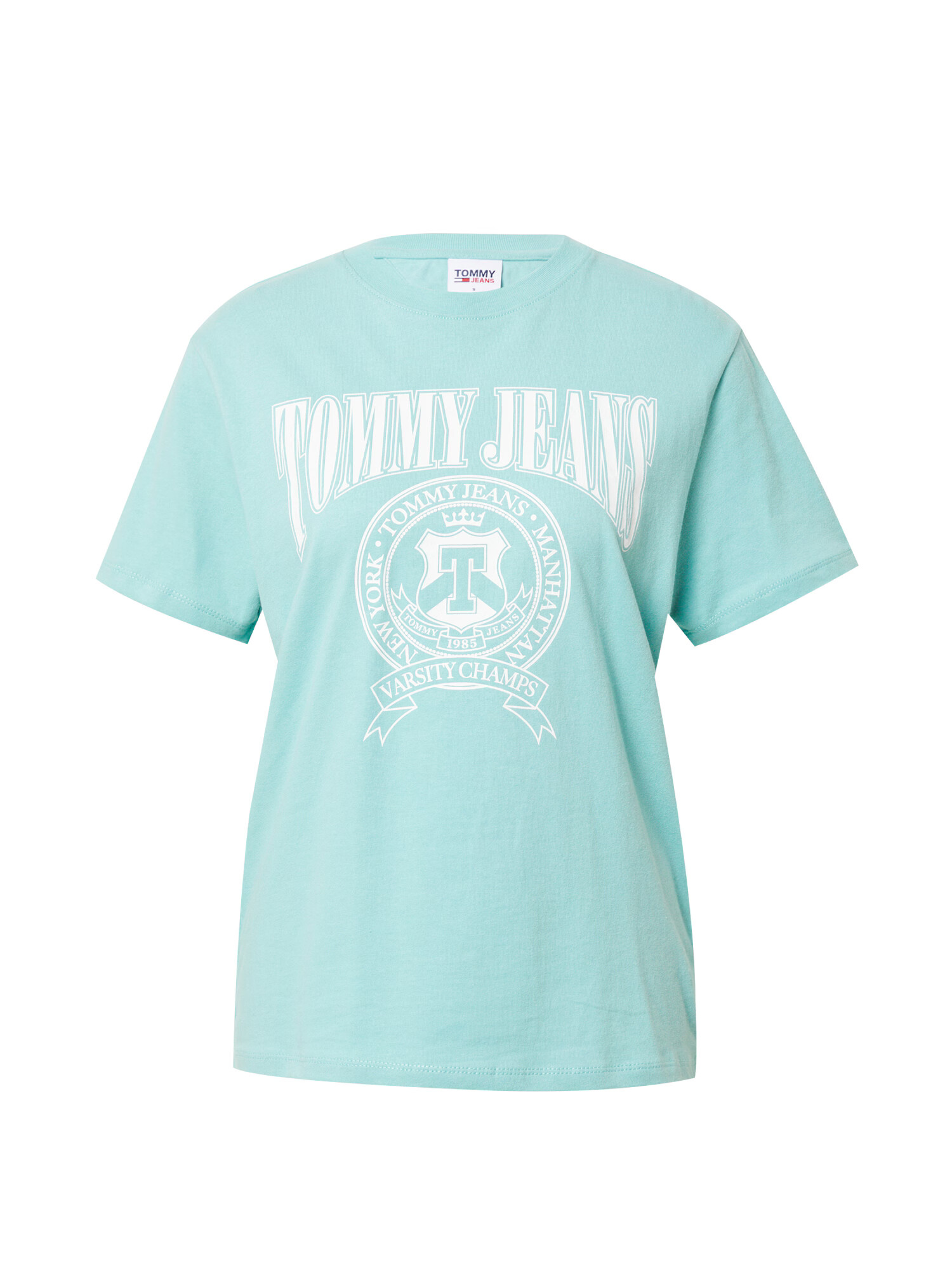 Tommy Jeans Tricou cyan / alb - Pled.ro