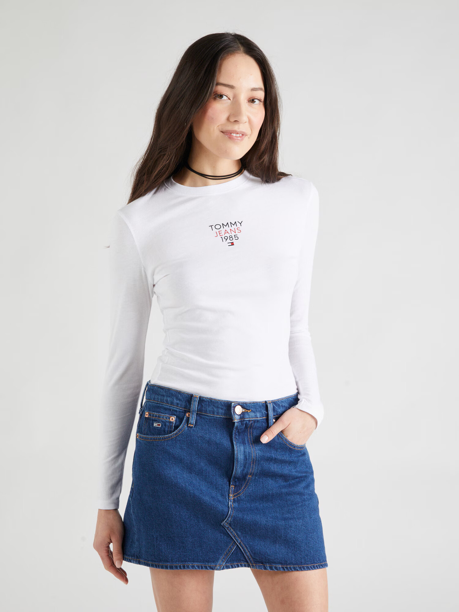 Tommy Jeans Tricou 'ESSENTIAL' bleumarin / roșu / alb - Pled.ro