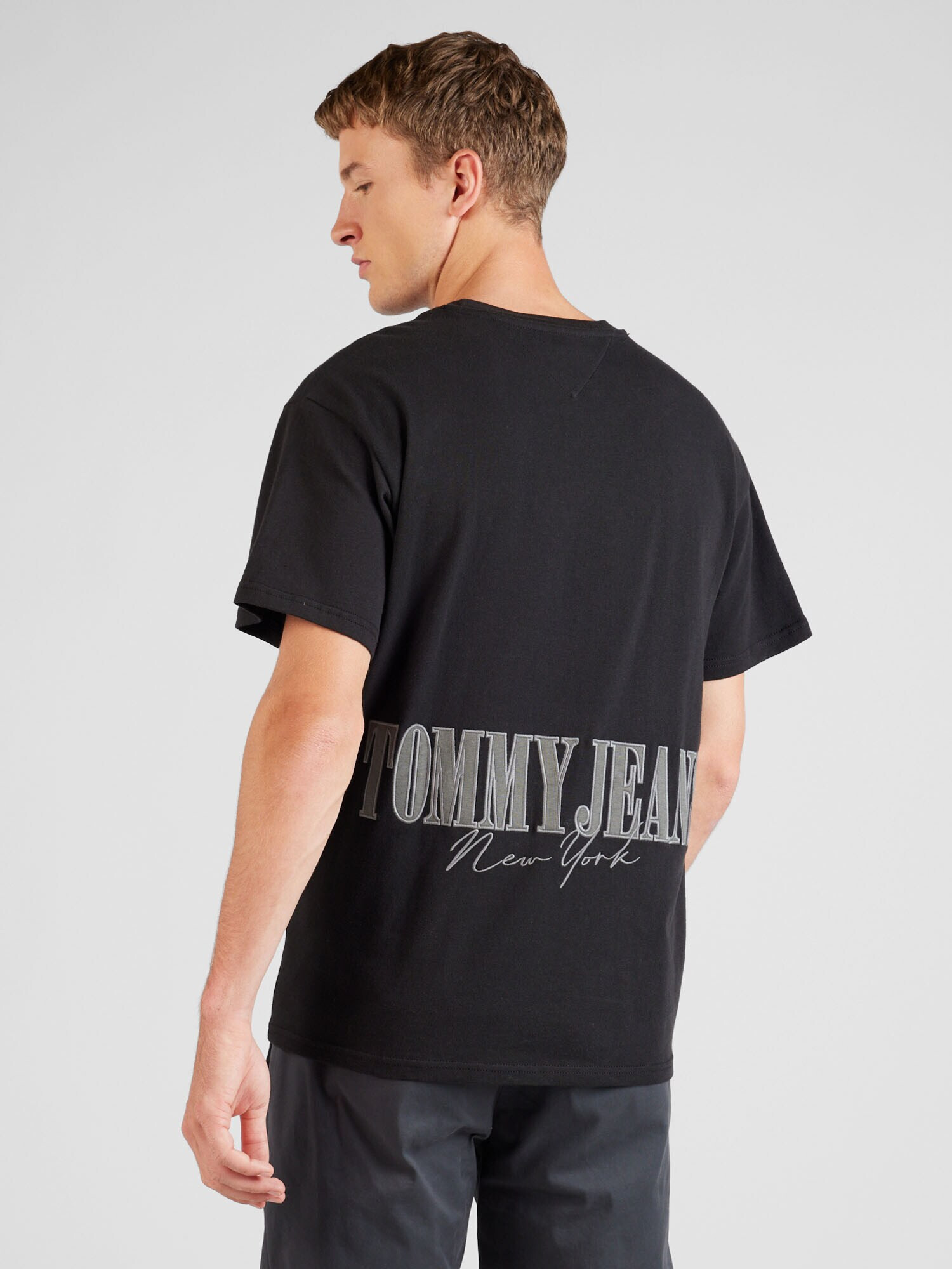 Tommy Jeans Tricou gri / negru / alb - Pled.ro