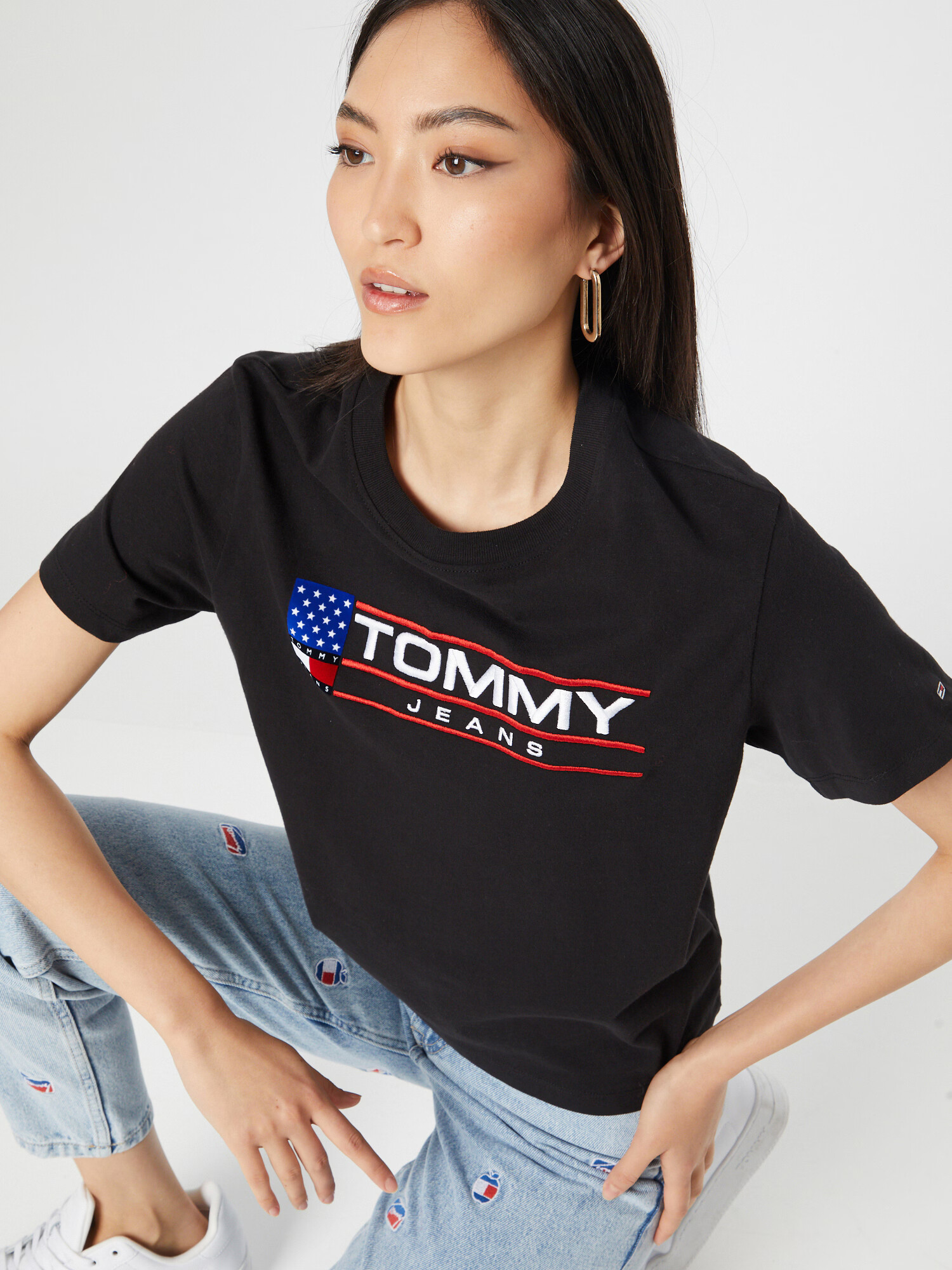 Tommy Jeans Tricou 'MODERN SPORT' albastru regal / roși aprins / negru / alb - Pled.ro