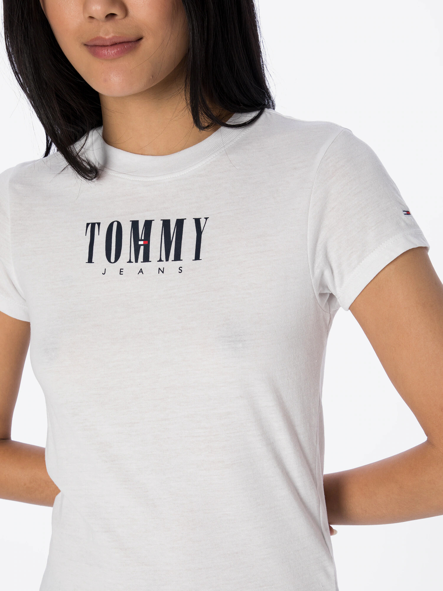 Tommy Jeans Tricou negru / alb - Pled.ro