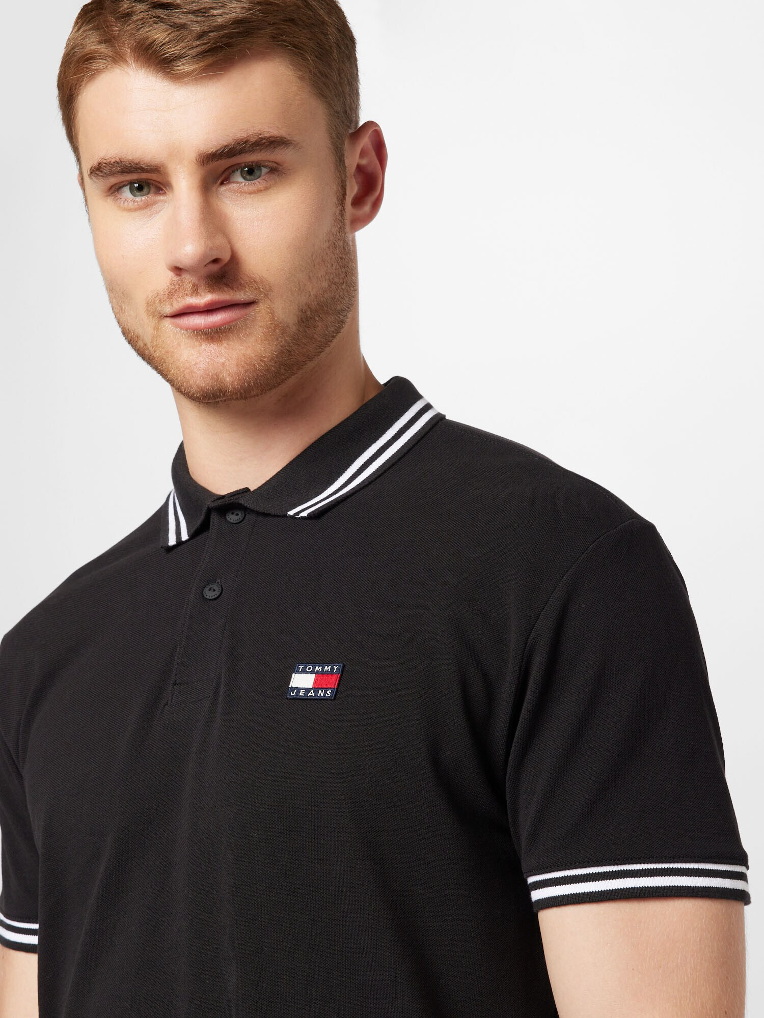 Tommy Jeans Tricou negru / alb - Pled.ro