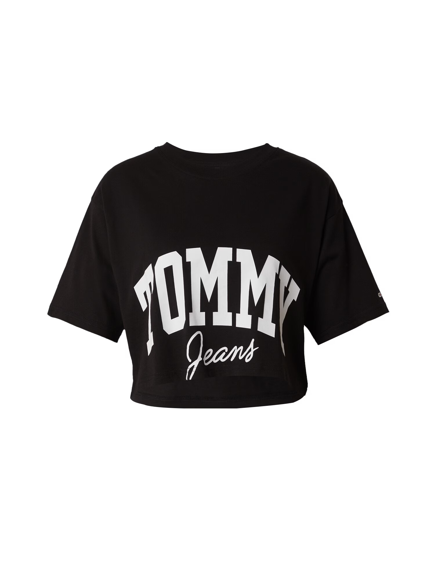 Tommy Jeans Tricou negru / alb - Pled.ro