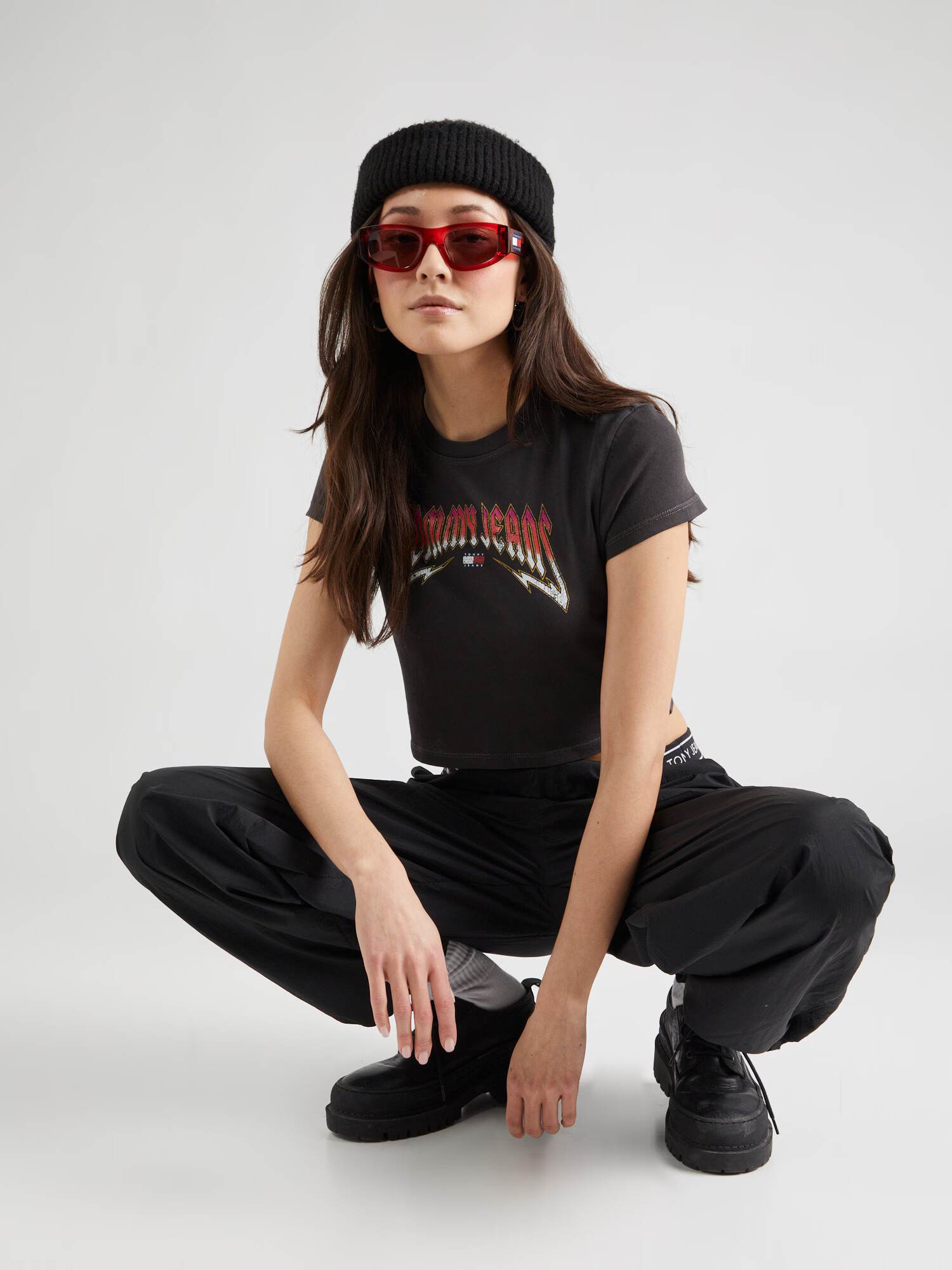 Tommy Jeans Tricou portocaliu / roz deschis / negru / alb - Pled.ro